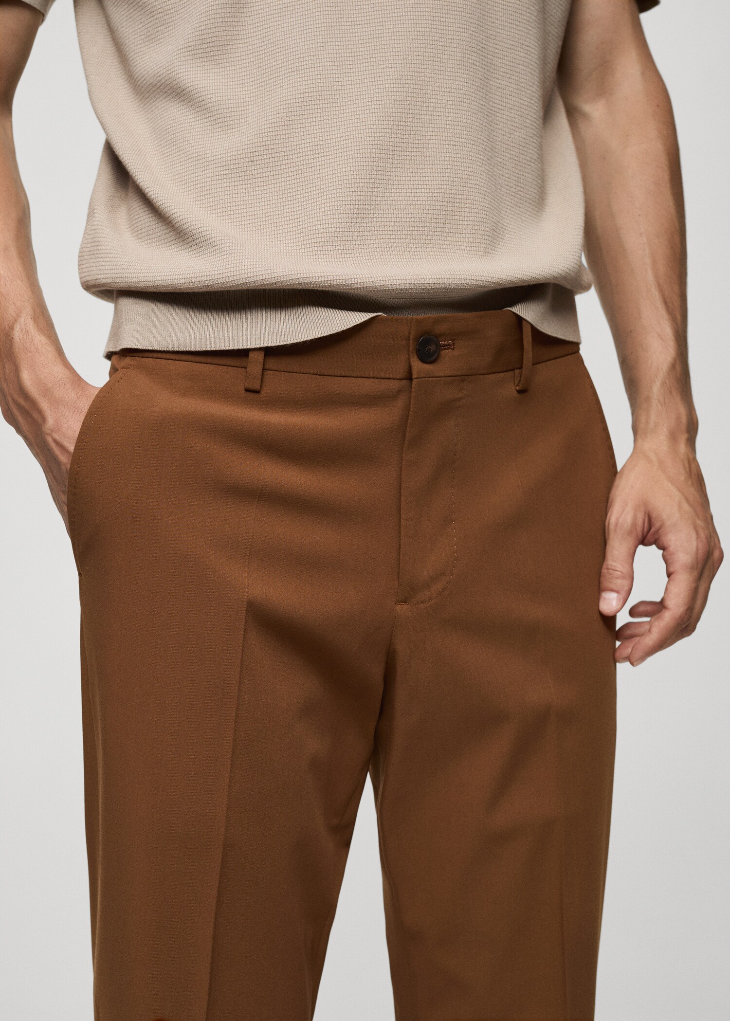 Slim fit suit trousers - Details of the article 1