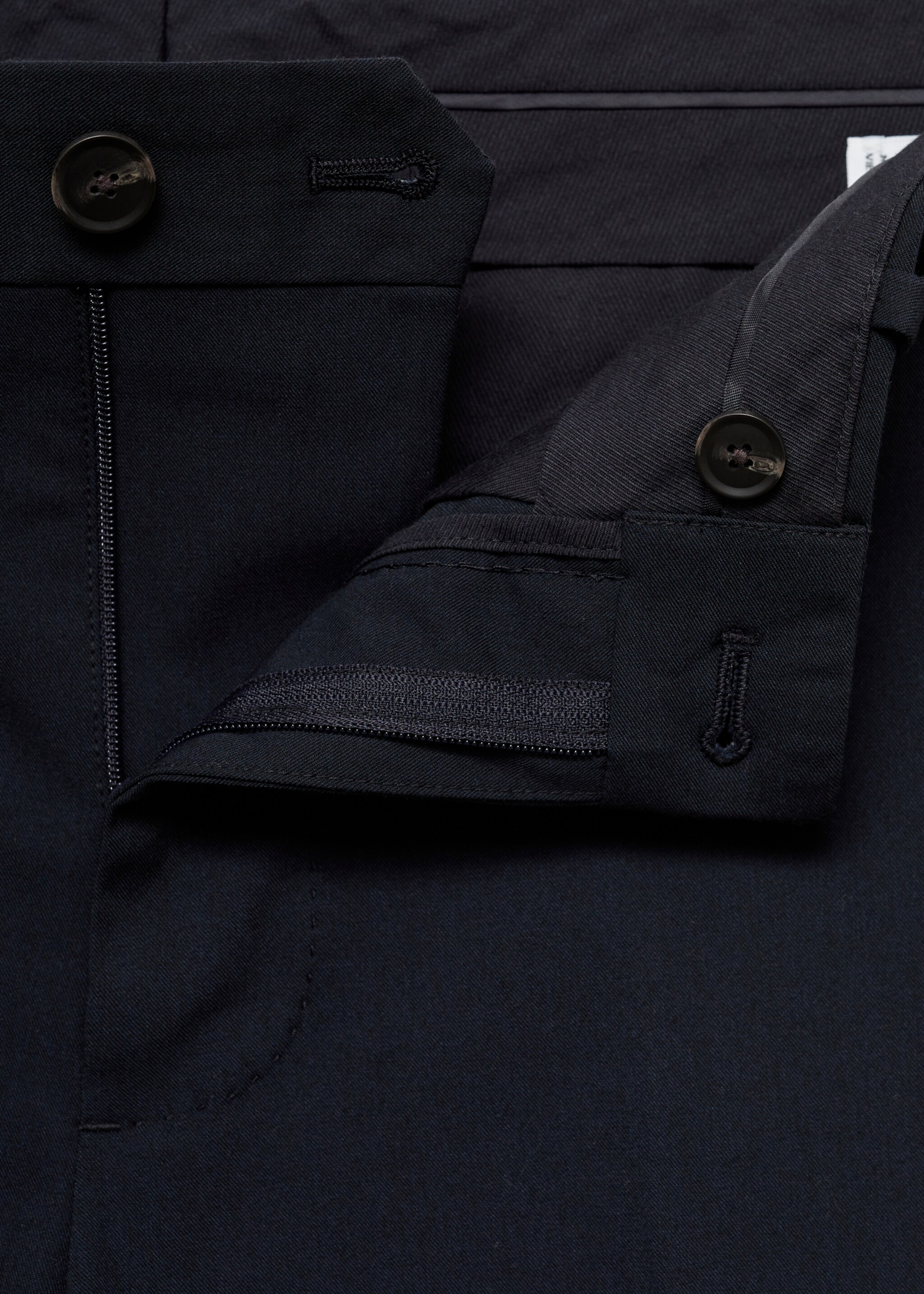 Slim fit suit trousers - Details of the article 0, Dark Navy. Ref: 77044445-00.