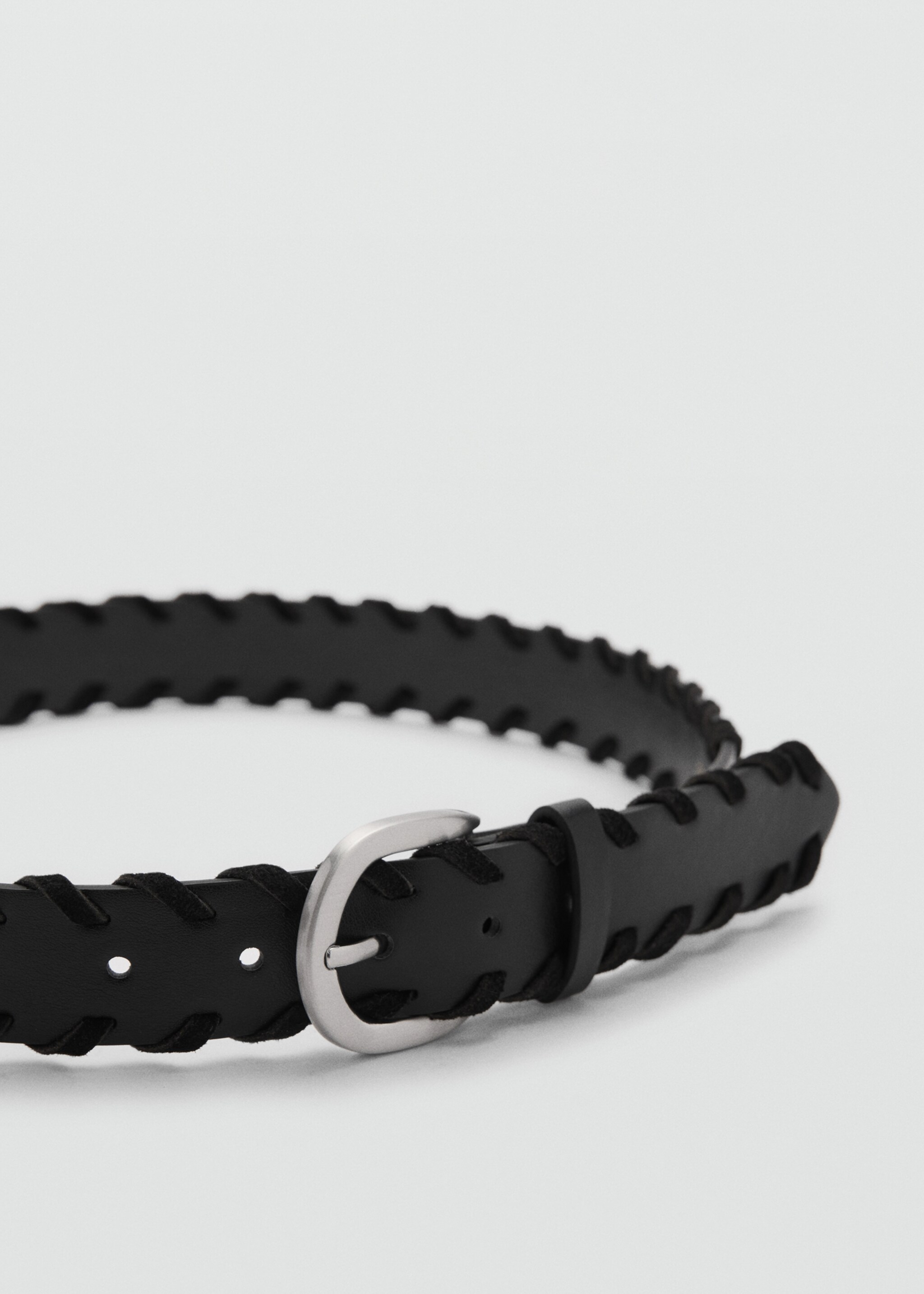 Metal buckle fabric belt - Medium plane