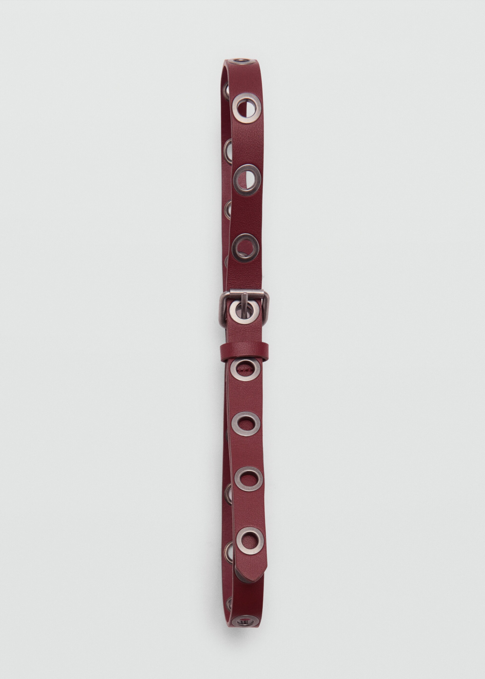 Ceinture œillets métalliques - Détail de l'article 2, Bordeaux. Ref: 77044447-00.