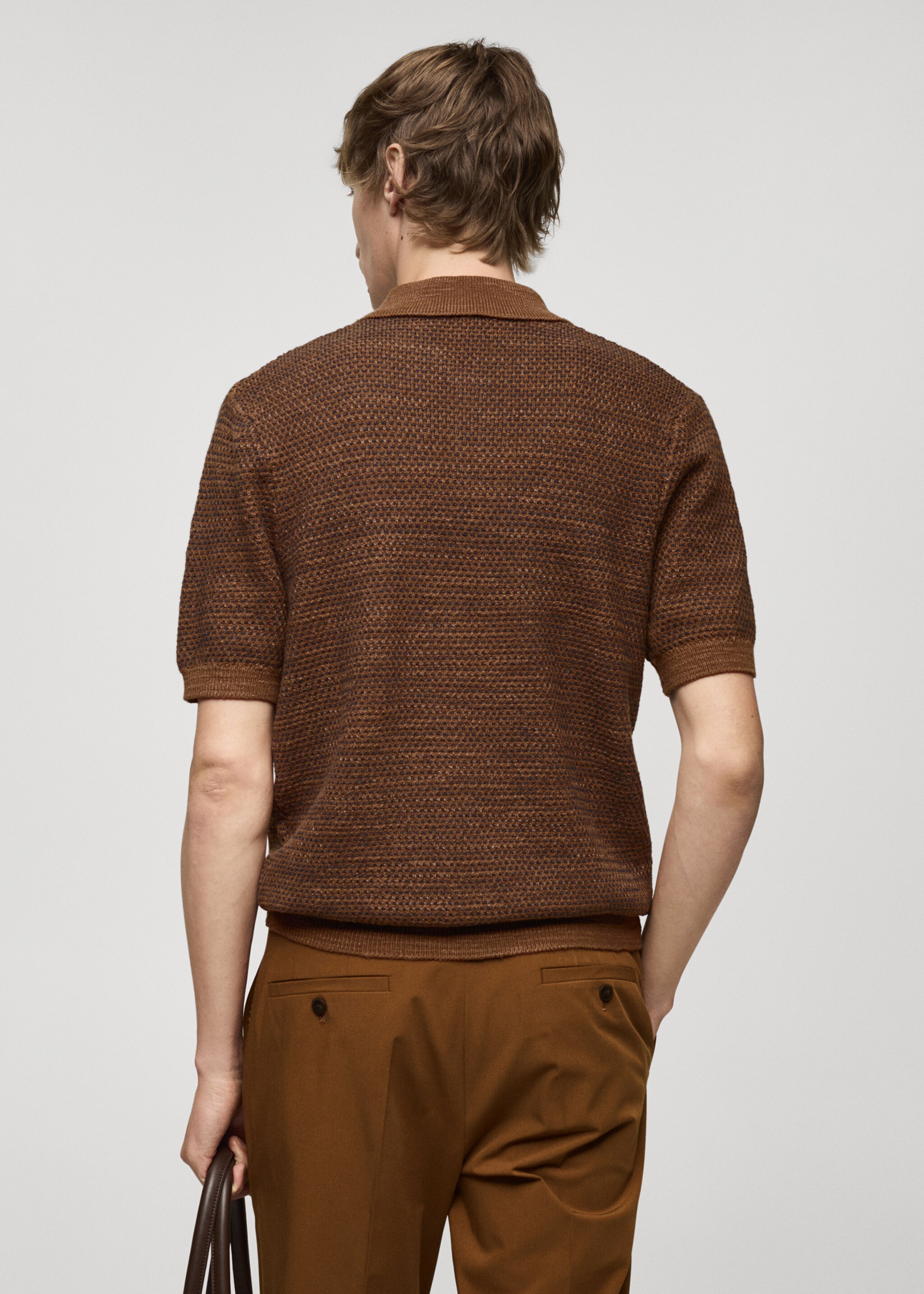 Structured knit cotton polo - Reverse of the article