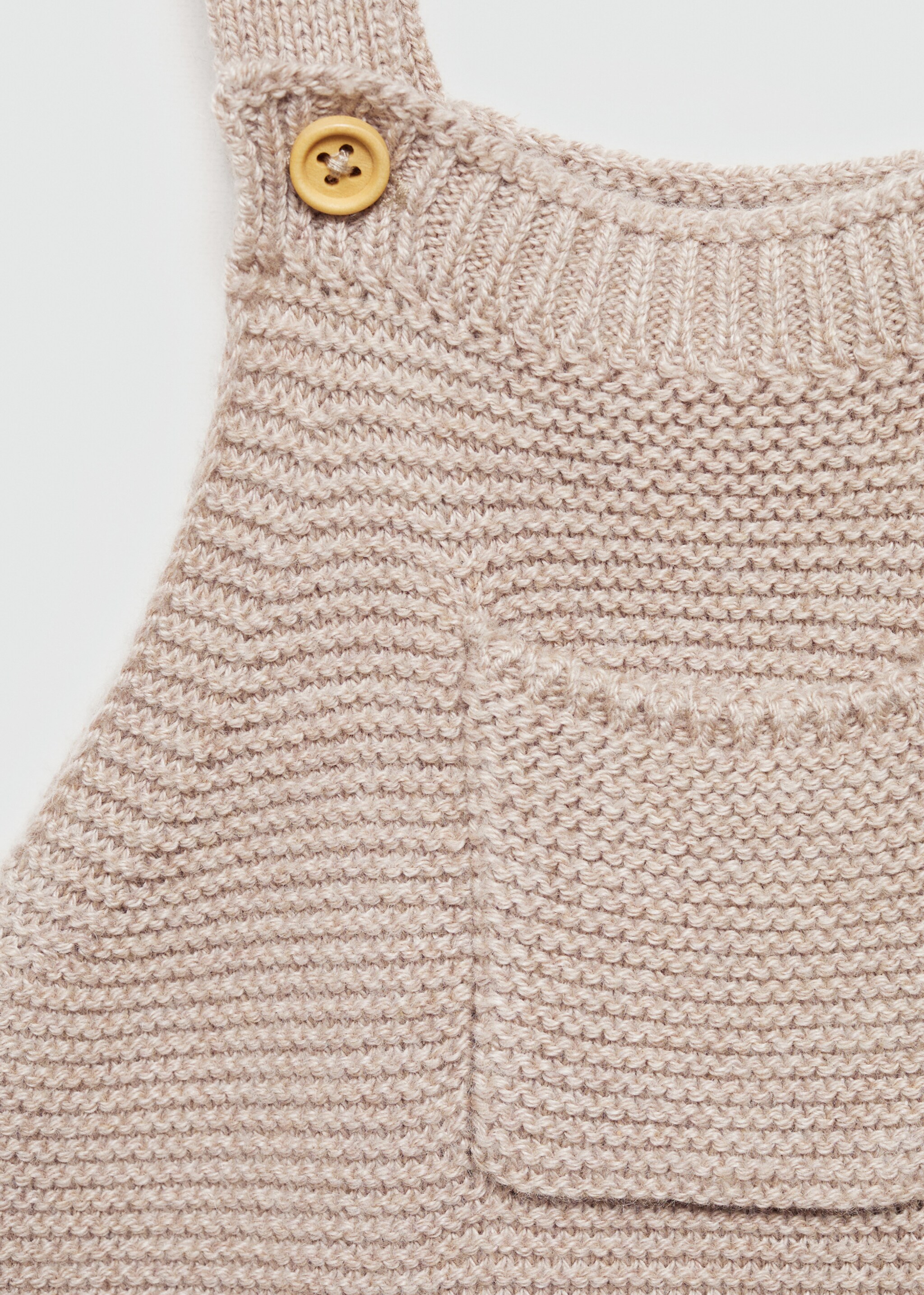 Cotton knit dungarees - Details of the article 8, Medium Brown. Ref: 77044450-00.