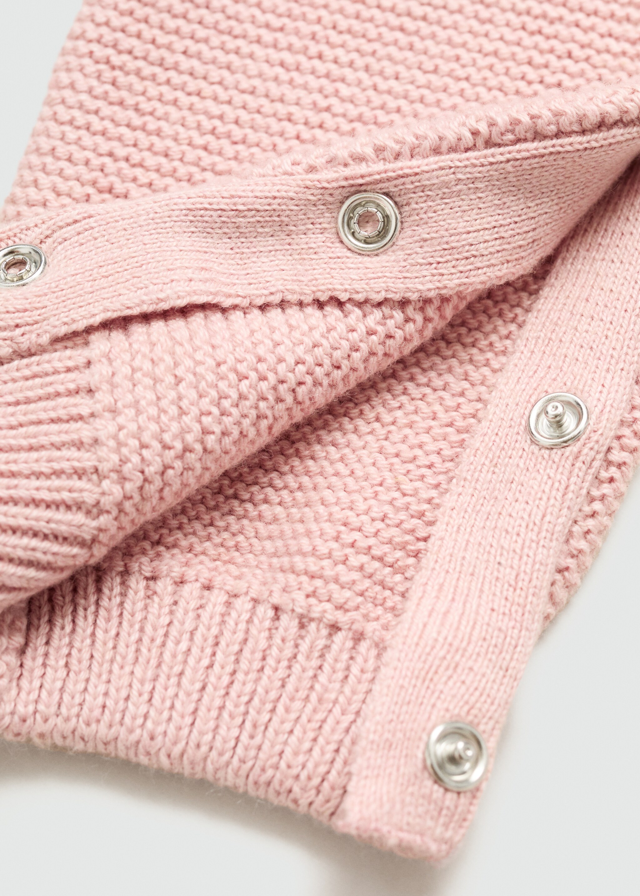 Cotton knit dungarees - Details of the article 0, Pink. Ref: 77044450-00.