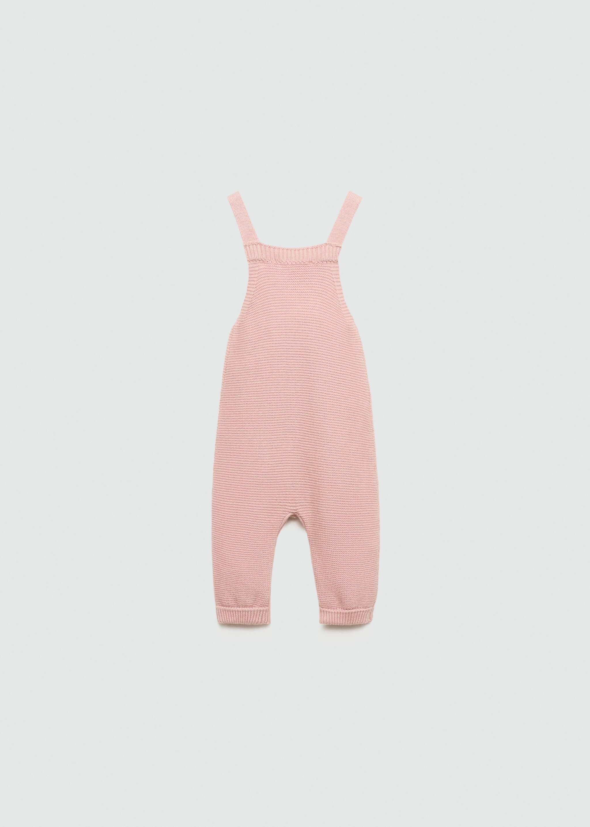 Cotton knit dungarees - Reverse of the article, Pink. Ref: 77044450-00.