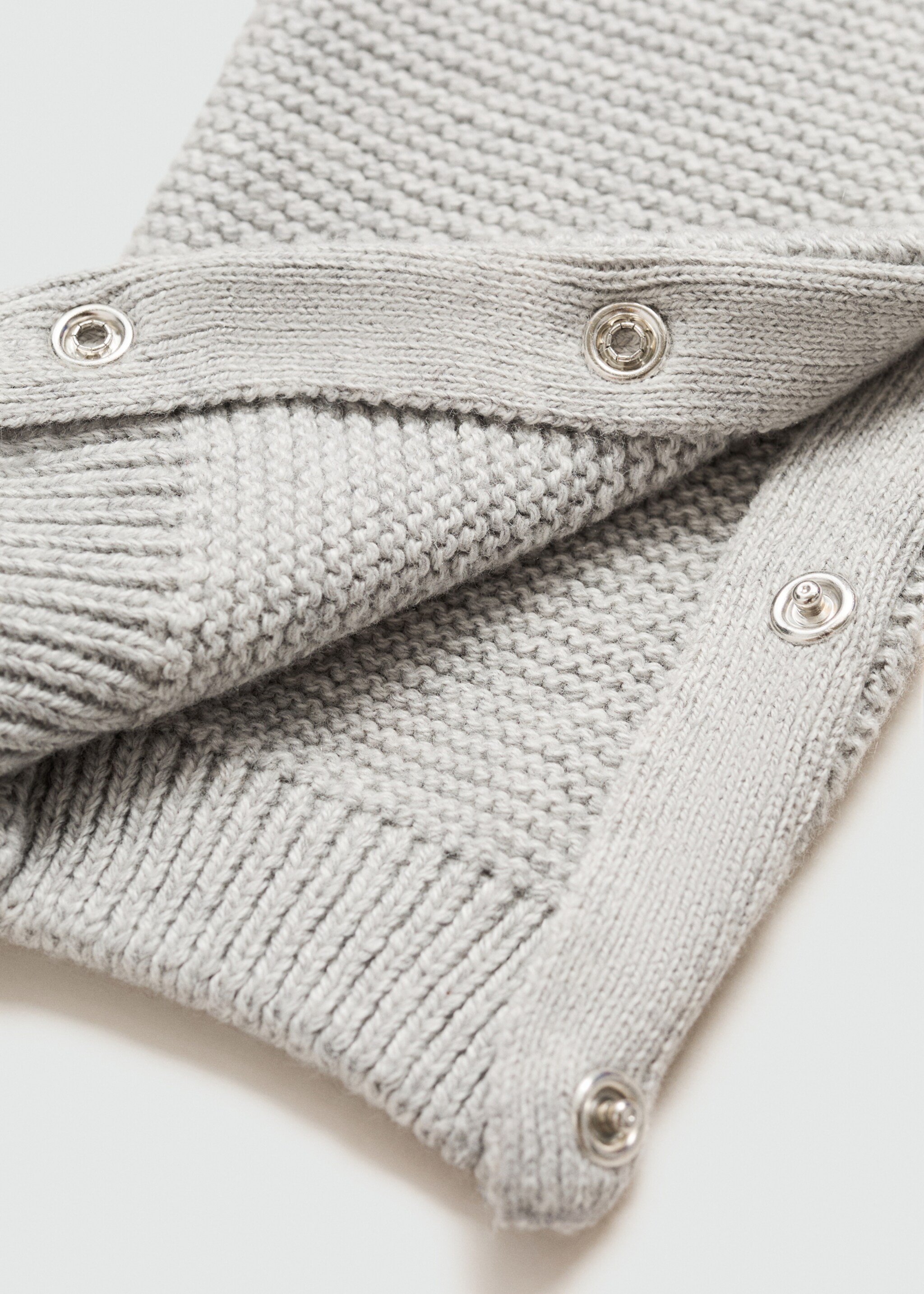 Cotton knit dungarees - Details of the article 0, Medium Heather Grey. Ref: 77044450-00.