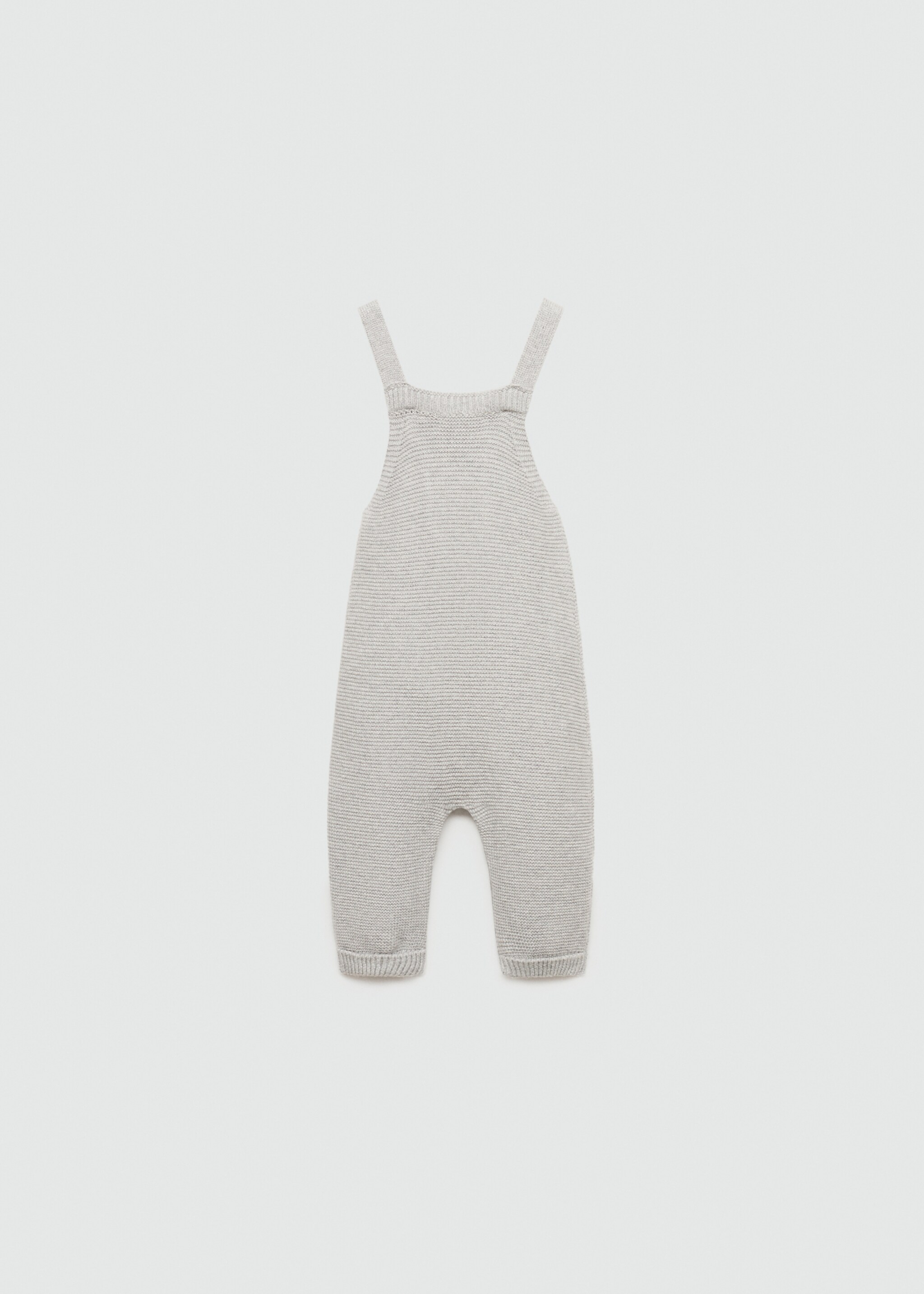 Cotton knit dungarees - Reverse of the article, Medium Heather Grey. Ref: 77044450-00.