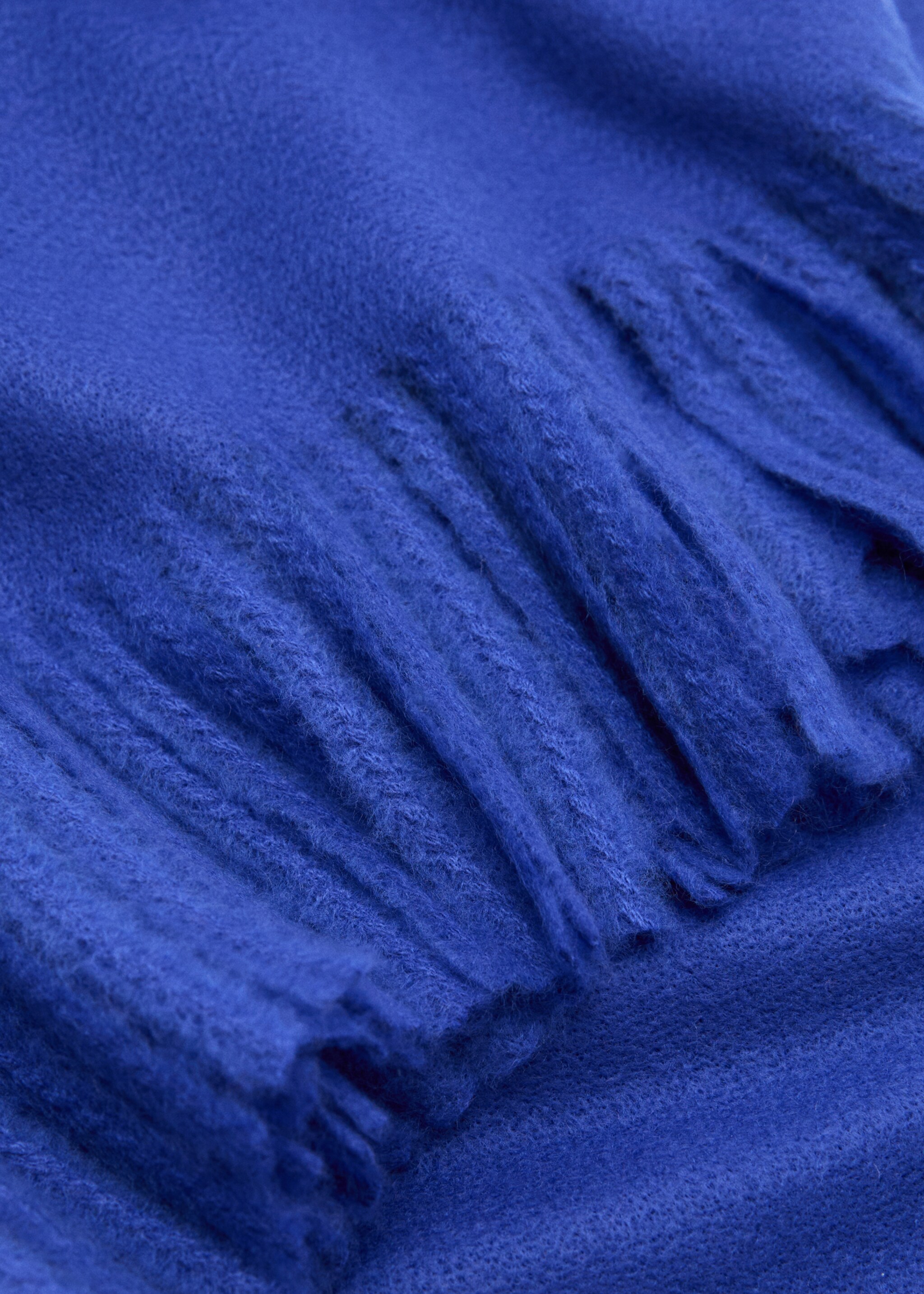 Fringed edge scarf - Medium plane, Blue. Ref: 77044758-00.