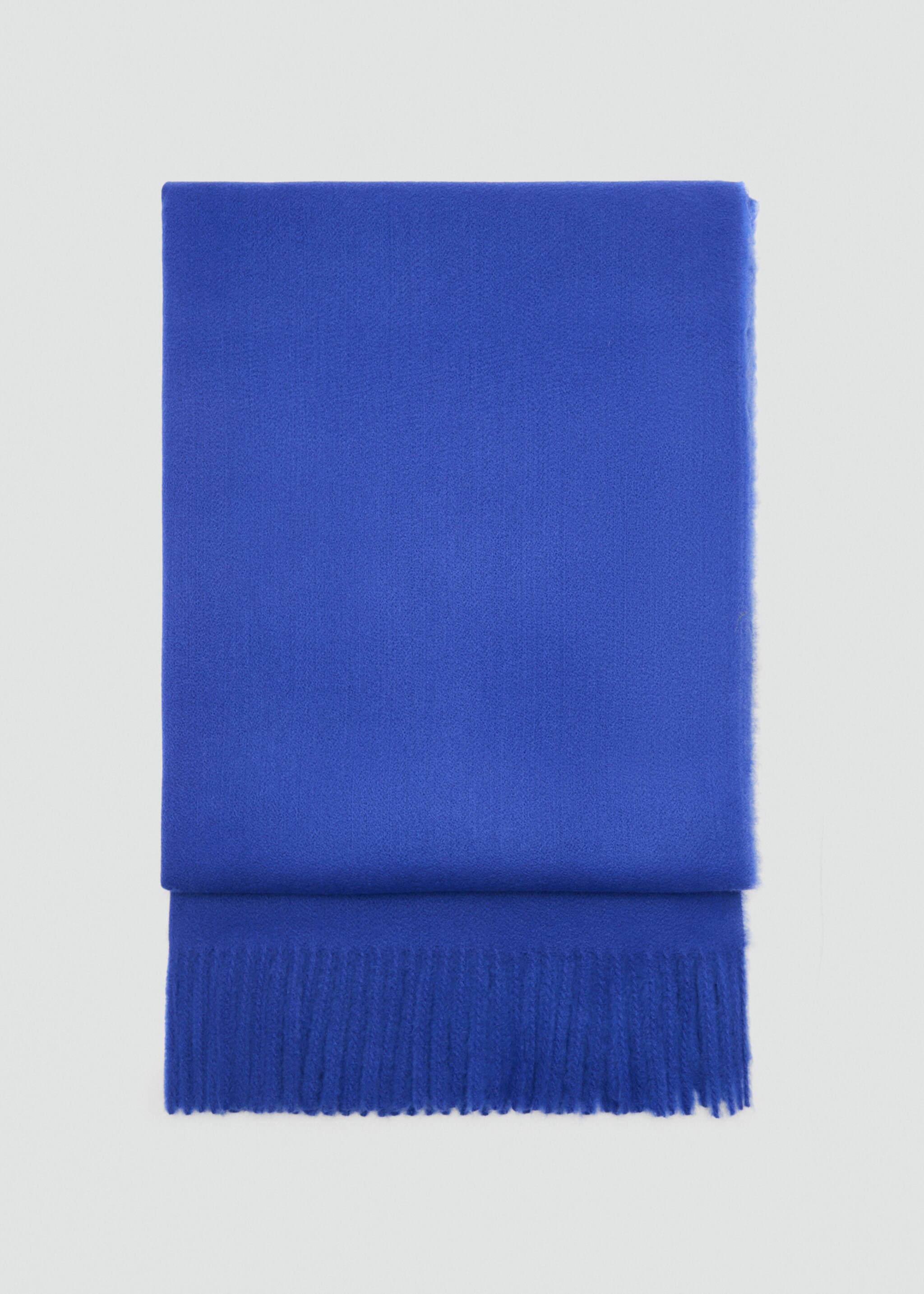 Fringed edge scarf - Article without model, Blue. Ref: 77044758-00.