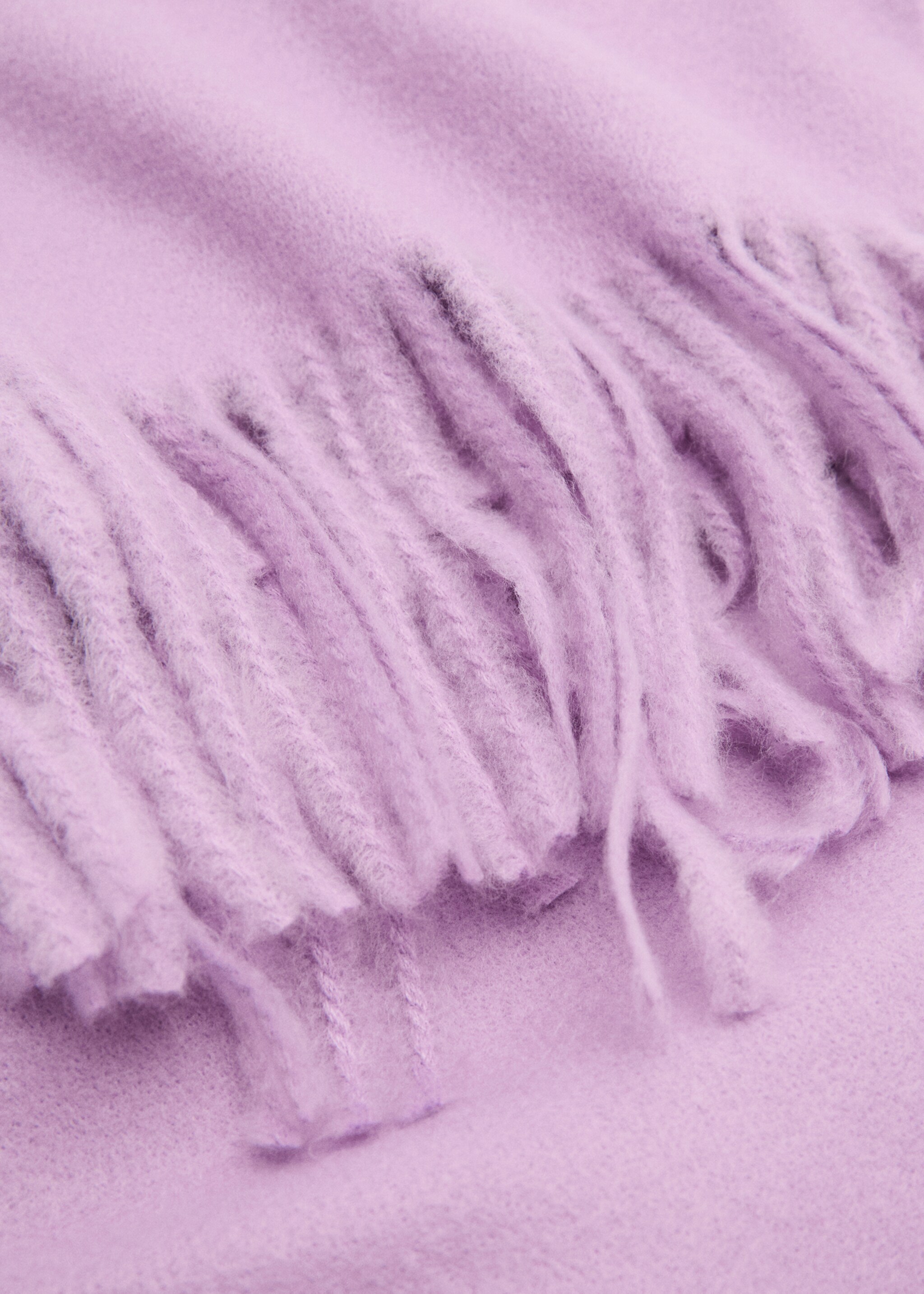Fringed edge scarf - Medium plane, Light/Pastel Purple. Ref: 77044758-00.