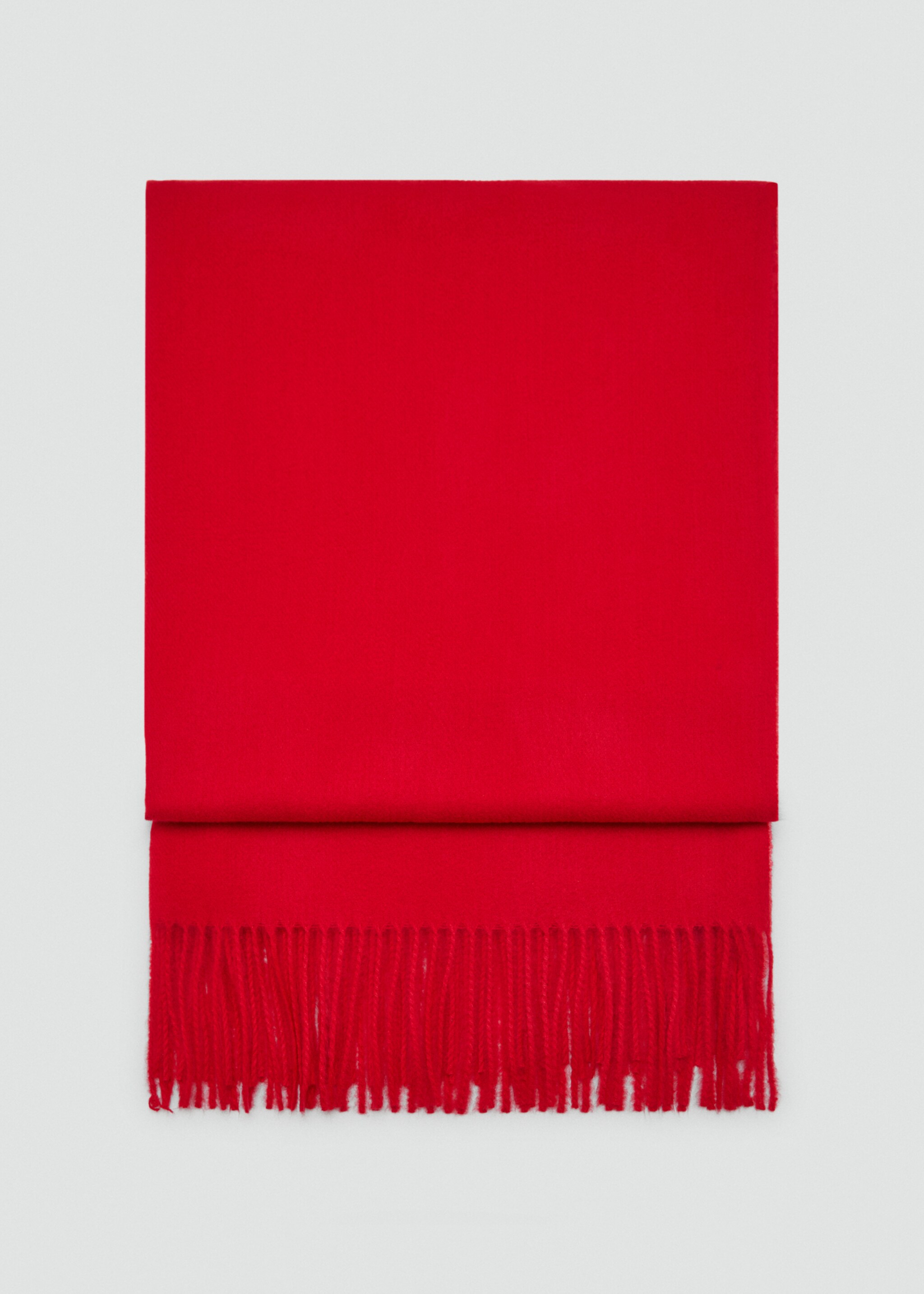 Fringed edge scarf - Article without model, Red. Ref: 77044758-00.