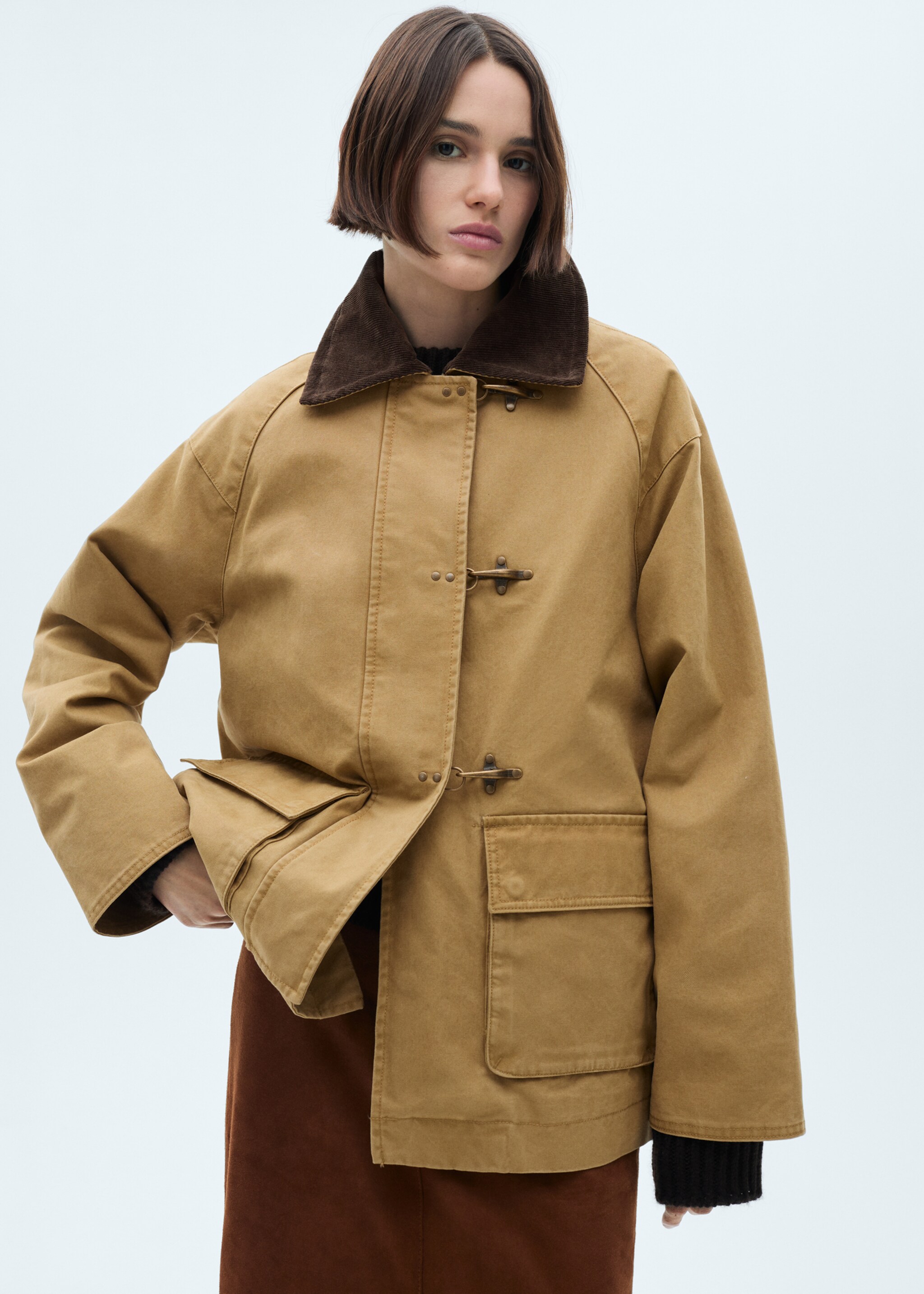 Pockets cotton parka - Medium plane, Medium Brown. Ref: 77044760-00.