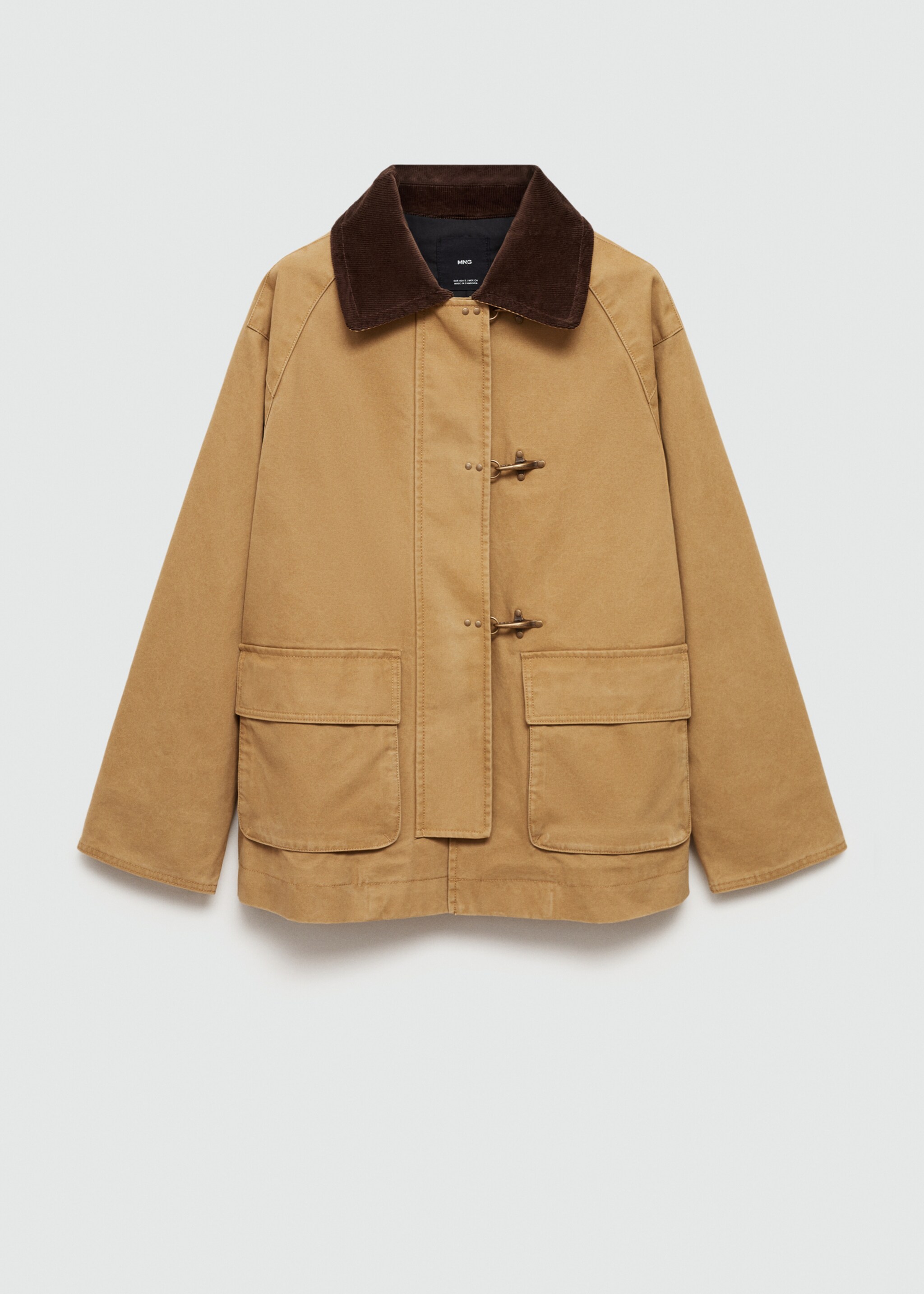 Pockets cotton parka - Article without model, Medium Brown. Ref: 77044760-00.