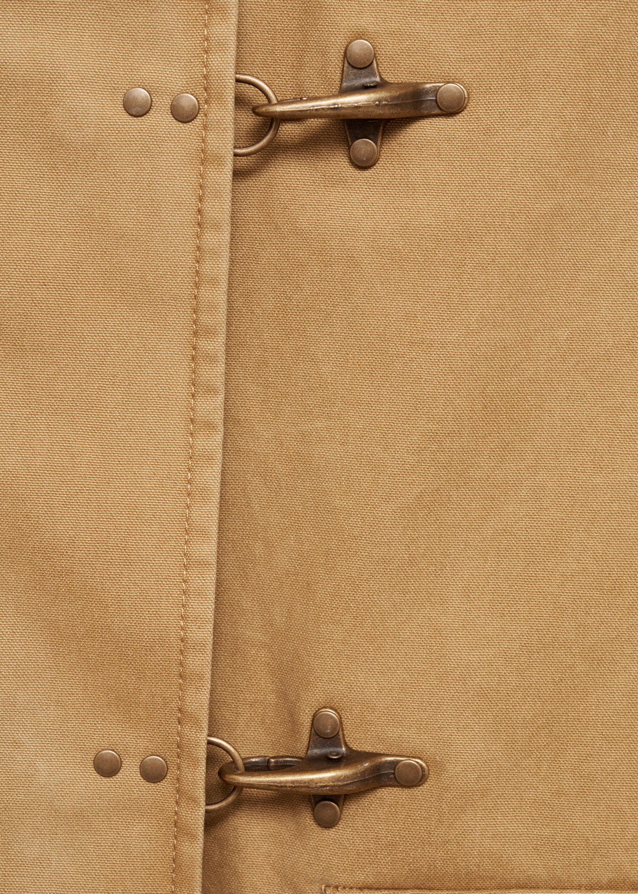Pockets cotton parka - Details of the article 8, Medium Brown. Ref: 77044760-00.