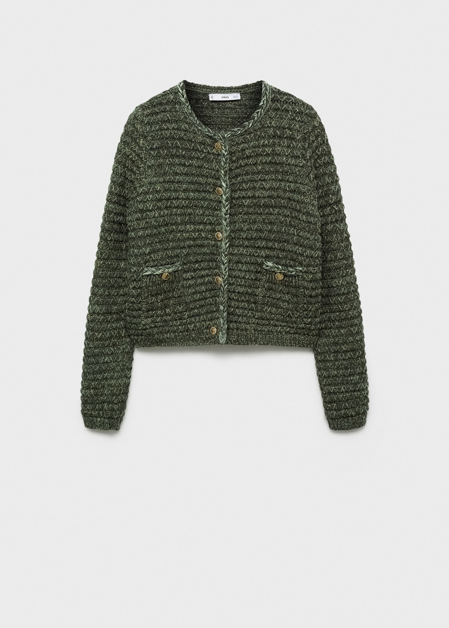 Lurex chunky-knit cardigan - Article without model