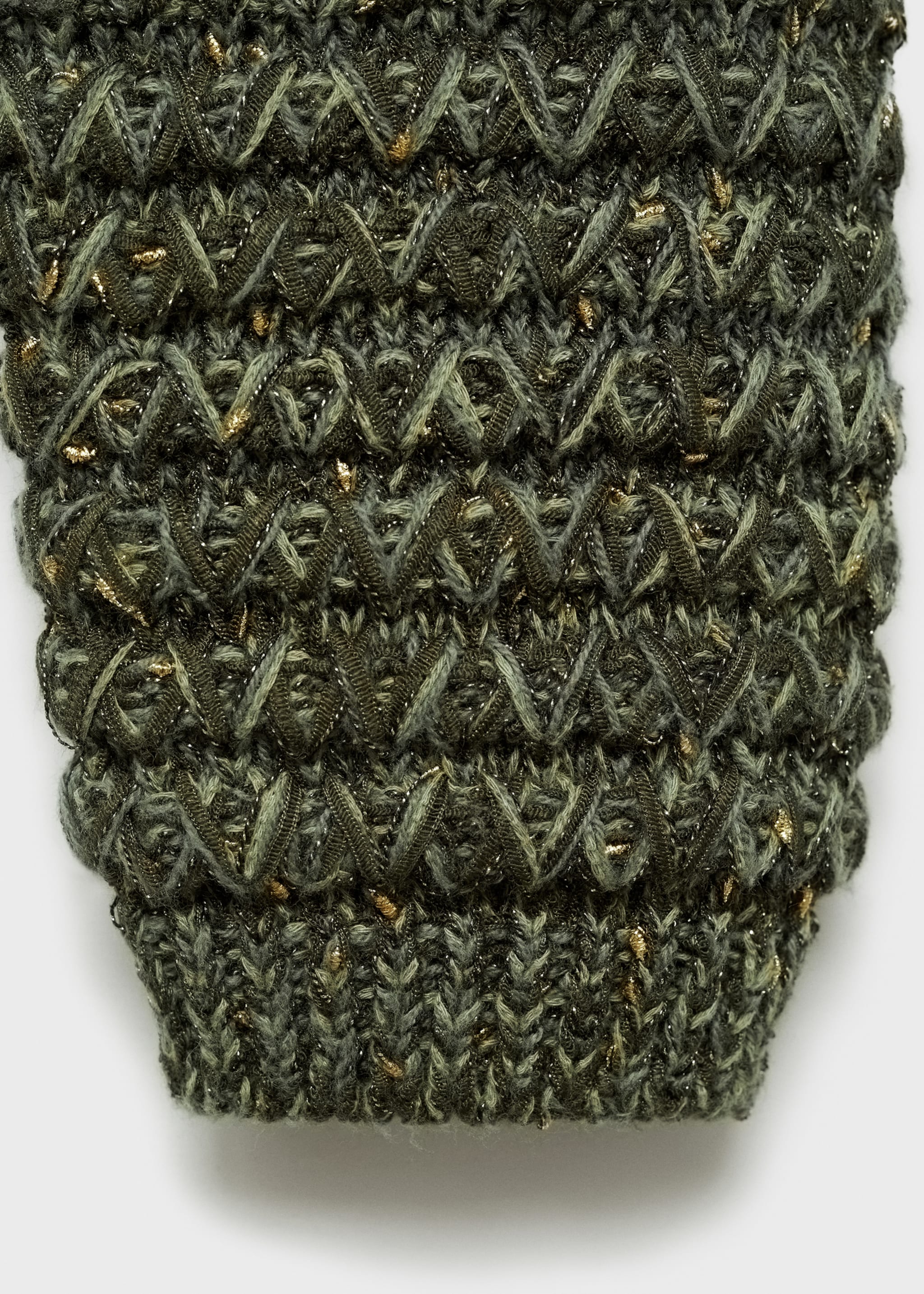 Lurex chunky-knit cardigan - Details of the article 0, Green. Ref: 77044761-00.