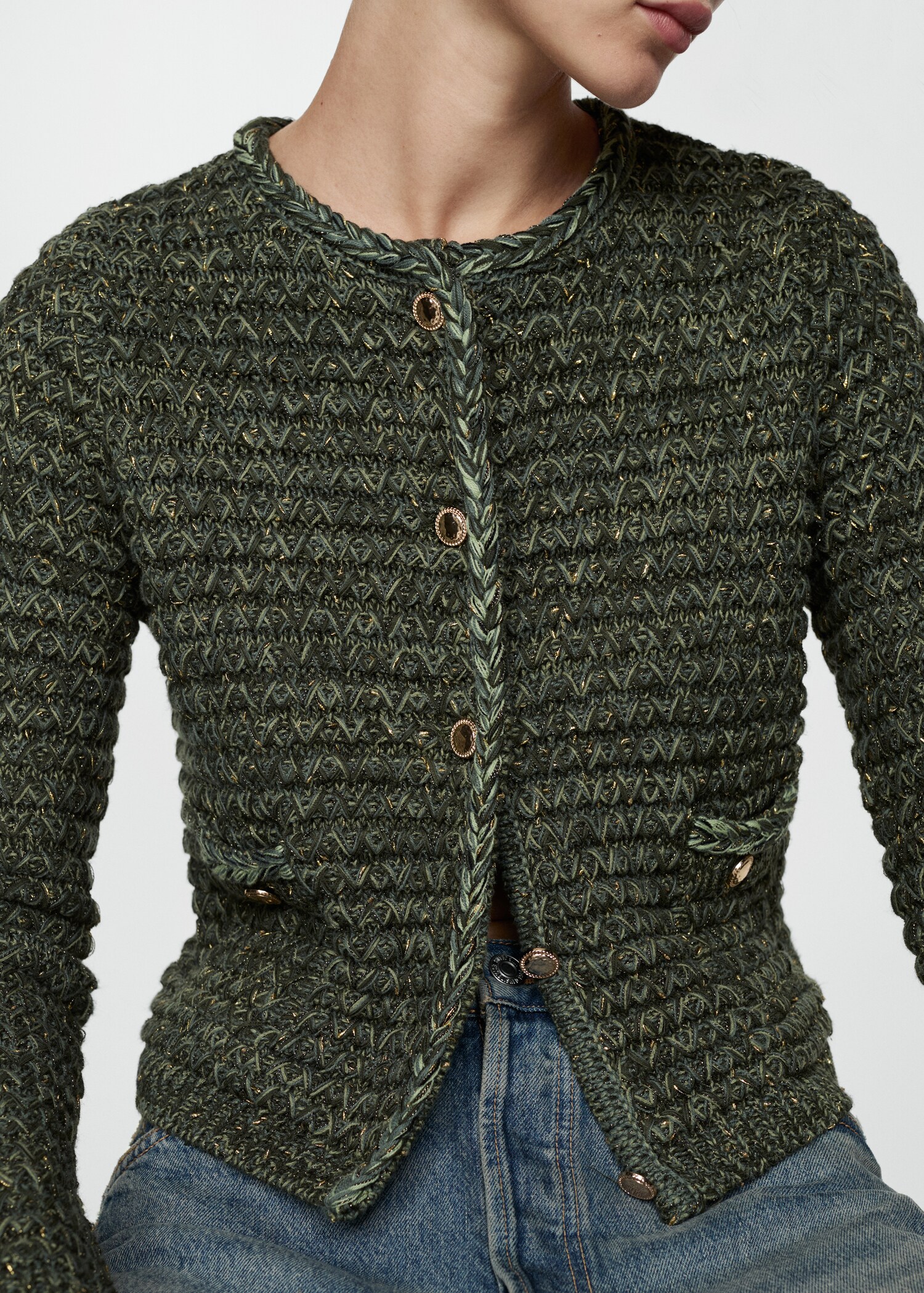 Lurex chunky-knit cardigan - Details of the article 6