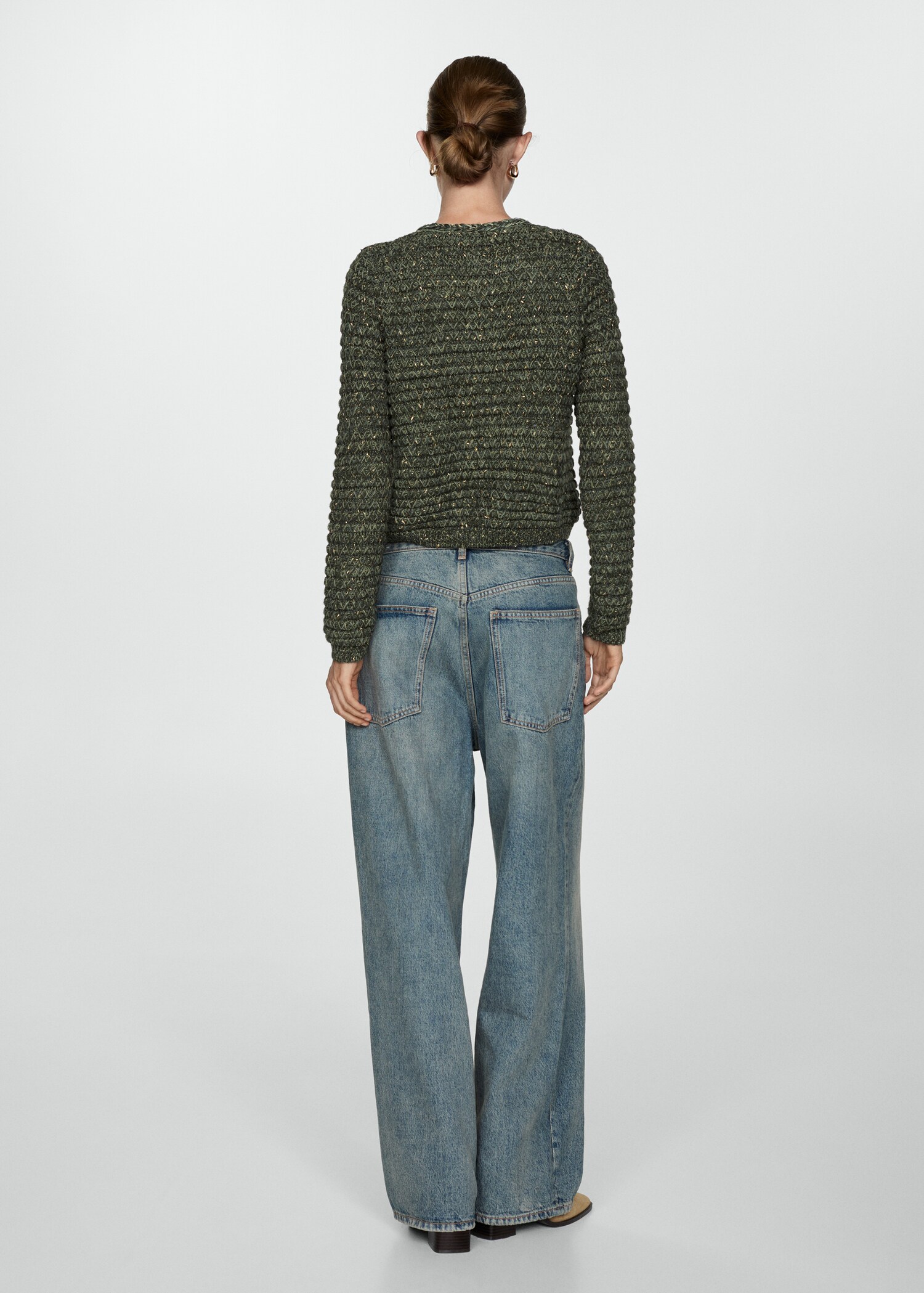 Lurex chunky-knit cardigan - Reverse of the article