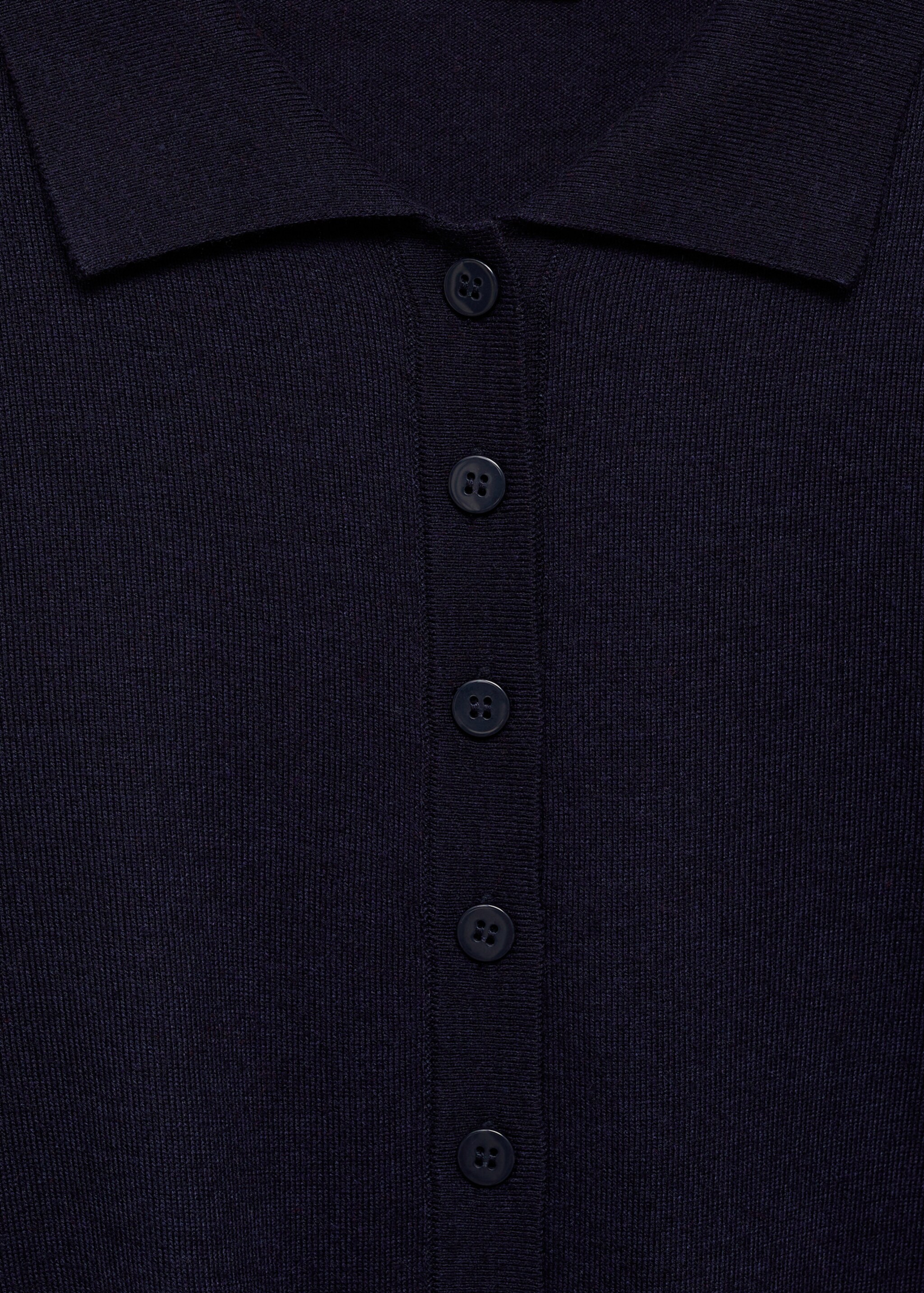 Cárdigan cuello polo - Detalle del artículo 8, Azul marino oscuro. Ref: 77044763-00.