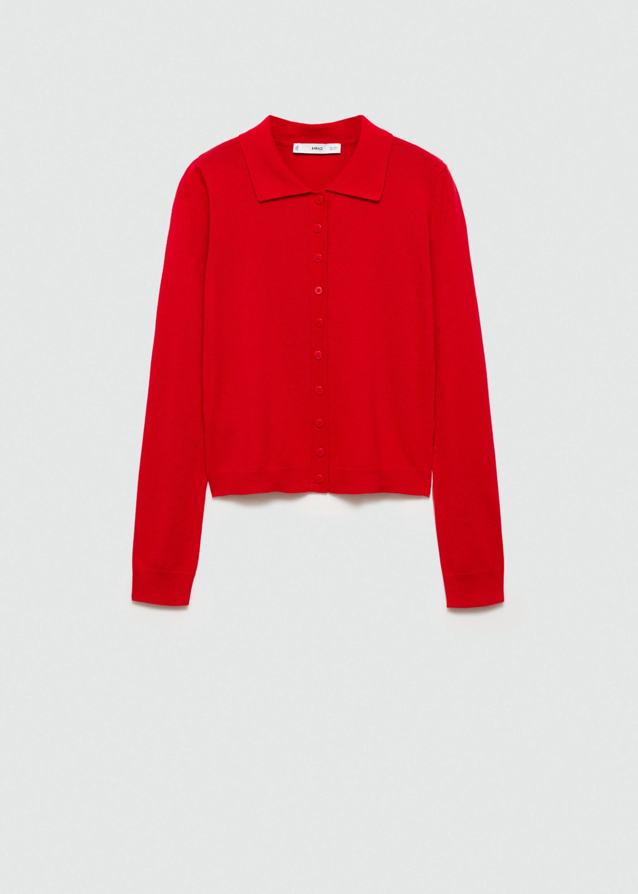 Cardigan col polo - Article sans modèle, Rouge. Ref: 77044763-00.