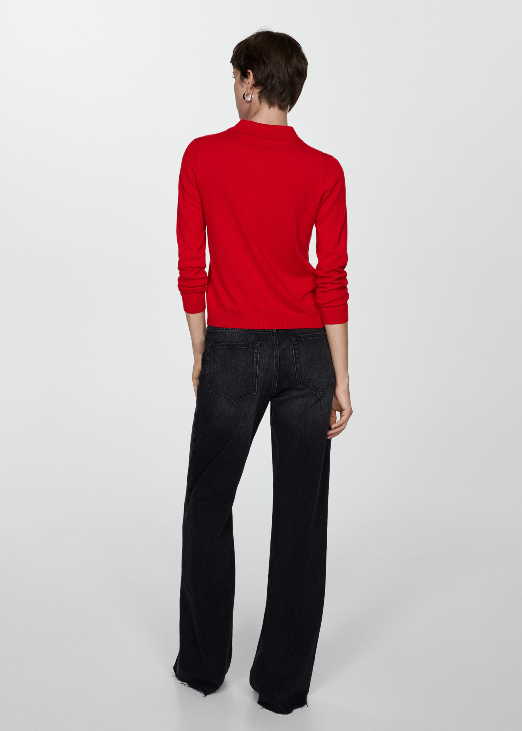 Cardigan col polo - Verso de l’article, Rouge. Ref: 77044763-00.