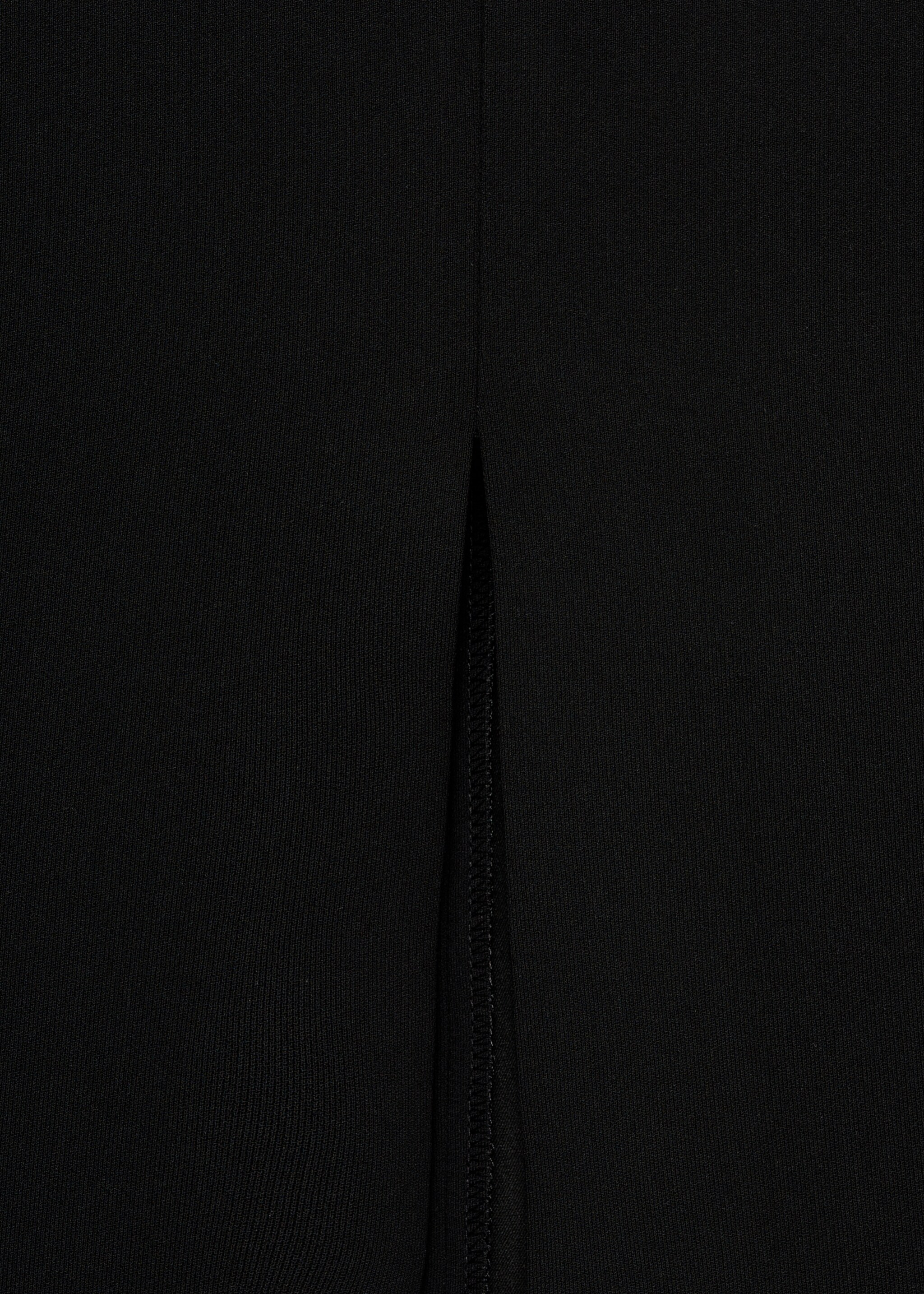 Suit skirt with opening - Details of the article 8, Black. Ref: 77044766-00.