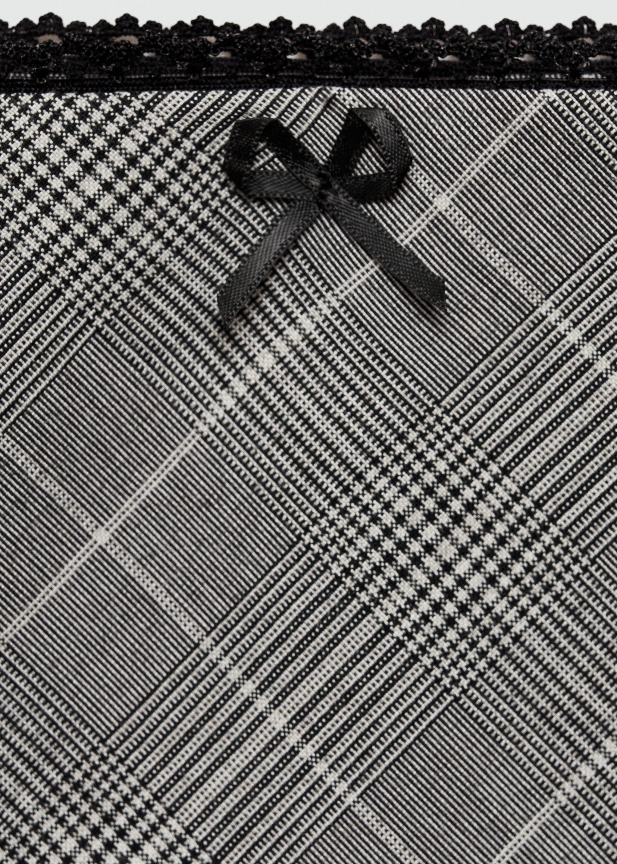 Sukně s kostkou a dekorativními vázačkami - Detail zboží 8, Šedá. Ref: 77044769-00.