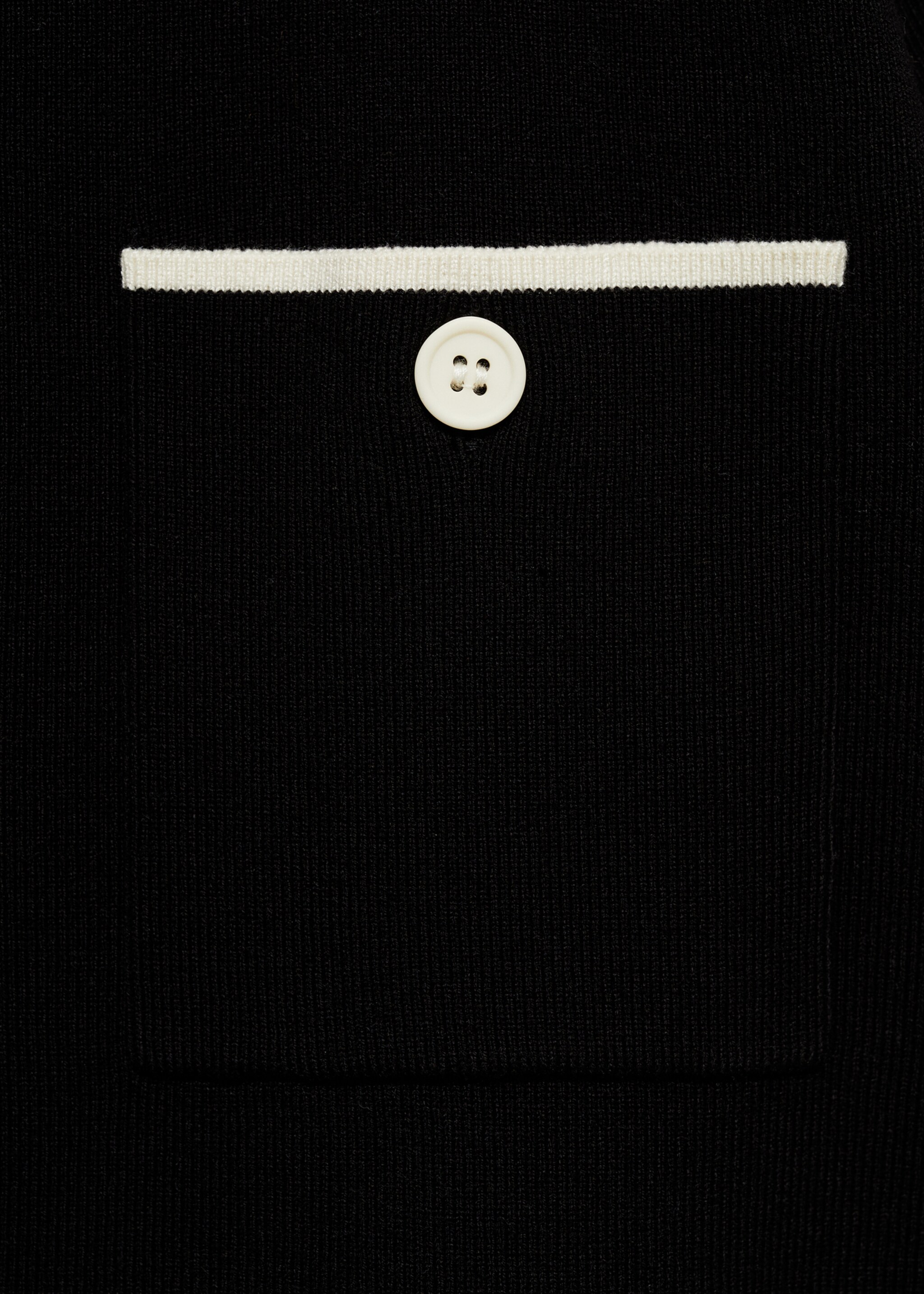 Short-sleeved cardigan with contrasting trims - Details of the article 0, Black. Ref: 77044770-00.
