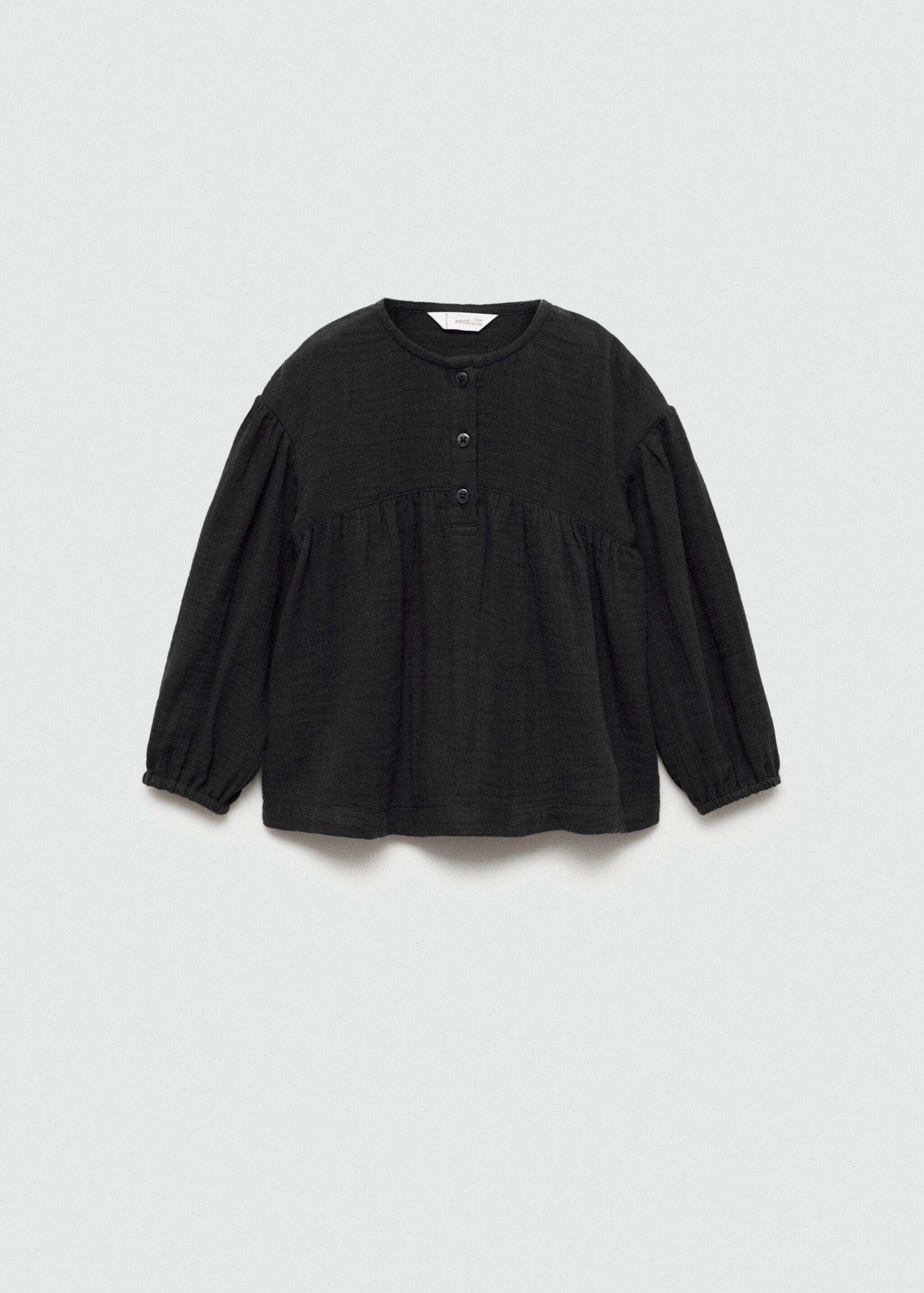 Cheesecloth cotton blouse - Article without model, Charcoal. Ref: 77044771-00.