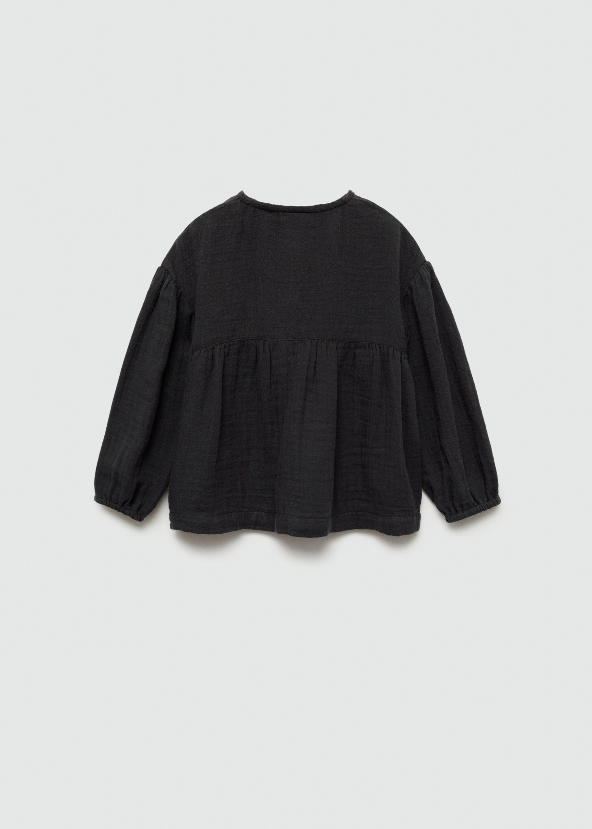 Cheesecloth cotton blouse - Reverse of the article, Charcoal. Ref: 77044771-00.