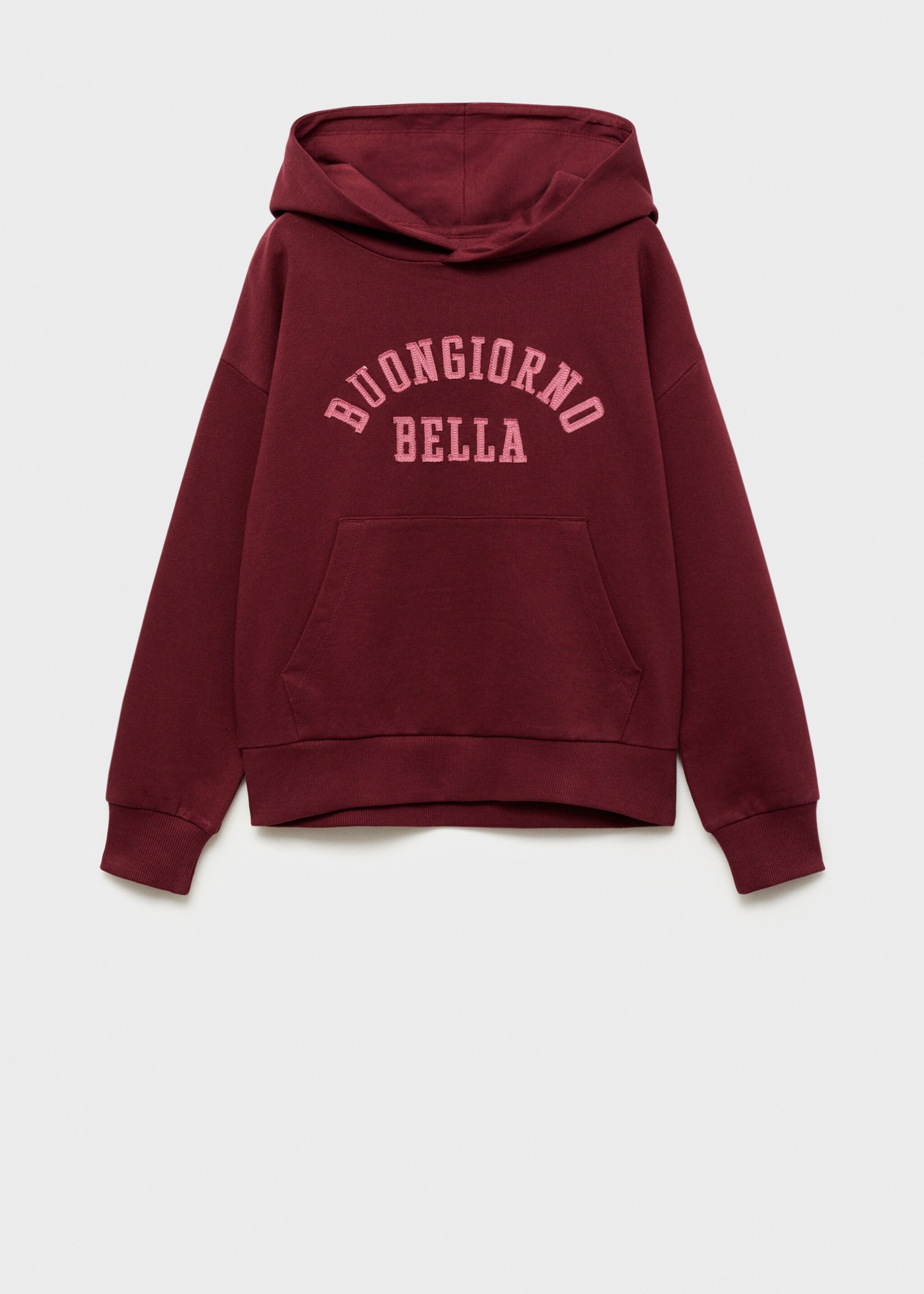Sweat-shirt imprimé capuche - Article sans modèle, Lie de vin. Ref: 77044774-00.
