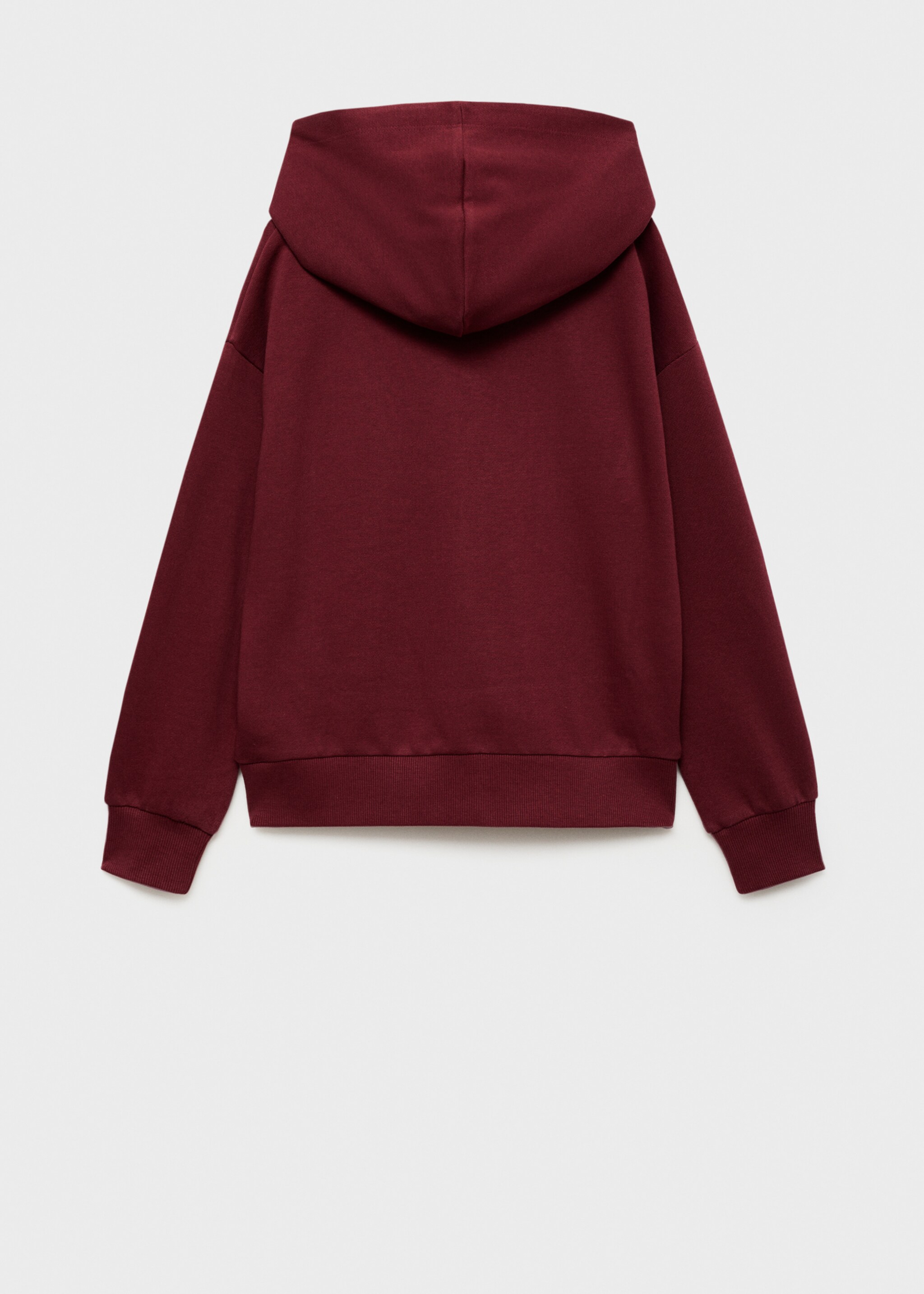 Sweat-shirt imprimé capuche - Verso de l’article, Lie de vin. Ref: 77044774-00.