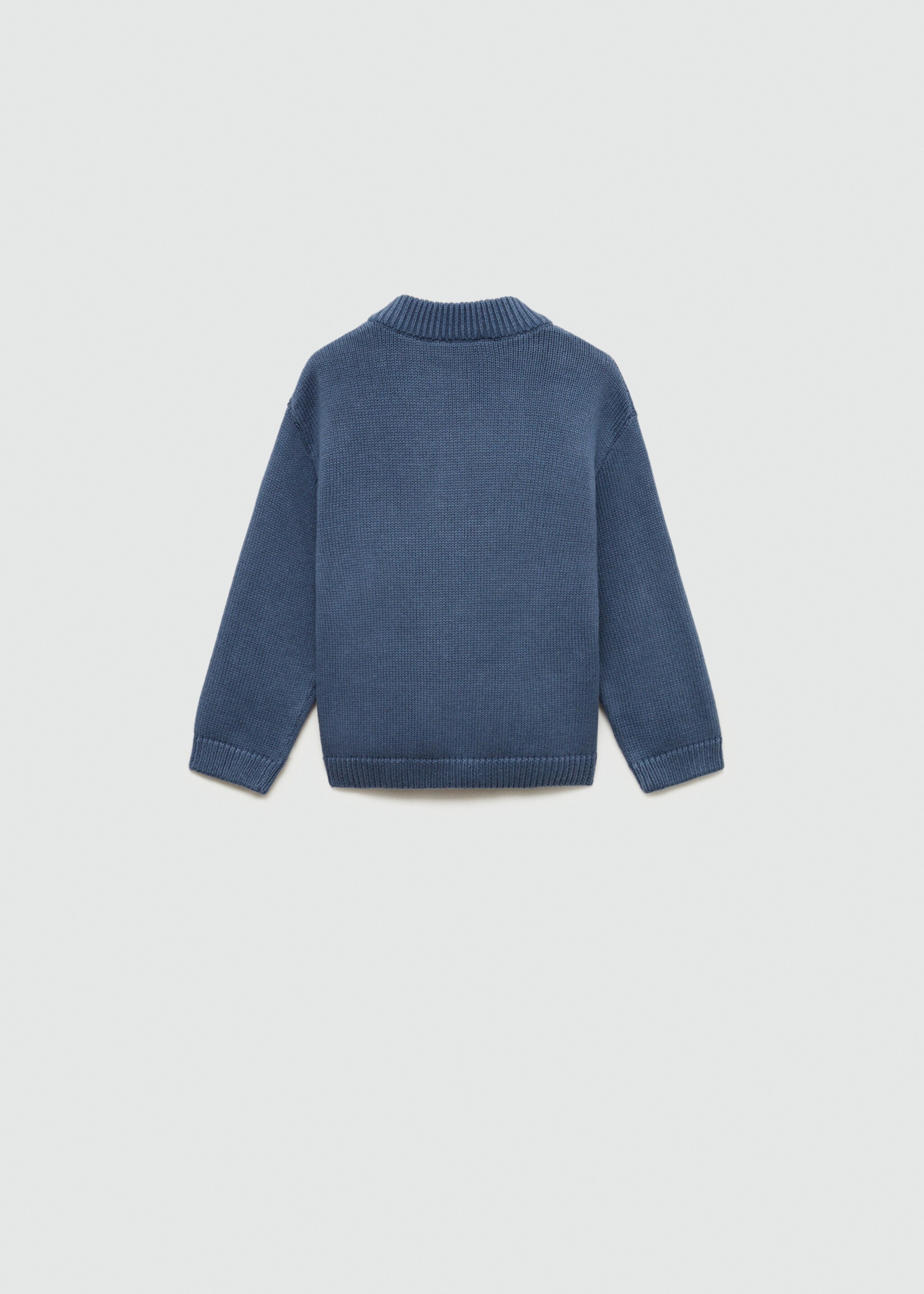 Strickpullover mit Kängurutasche - Rückseite des Artikels, Indigoblau. Ref: 77044777-00.