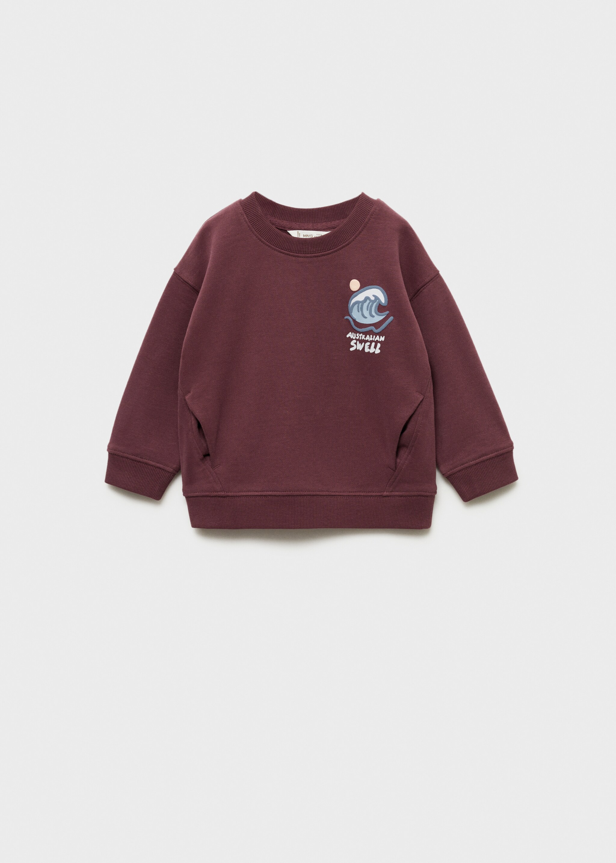 Side-pocket sweatshirt - Article without model, Burgundy. Ref: 77044778-00.