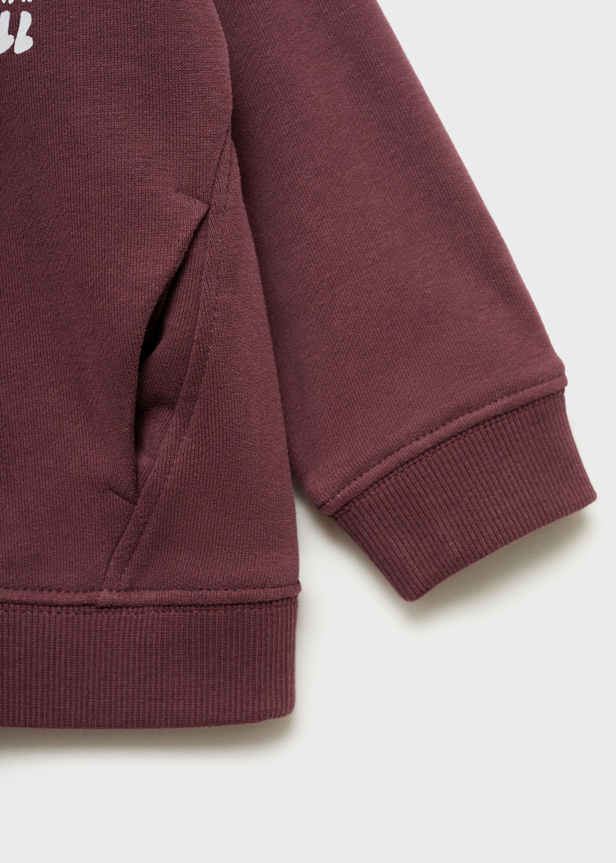 Side-pocket sweatshirt - Details of the article 8, Burgundy. Ref: 77044778-00.