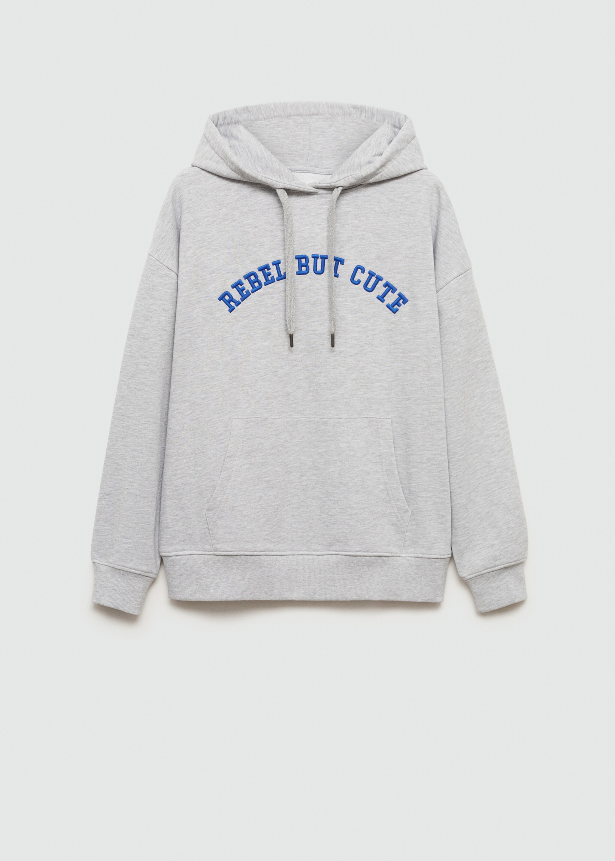 Sweatshirt mit aufgesticktem Schriftzug - Artikel ohne Model, Hellgrau meliert. Ref: 77044782-00.