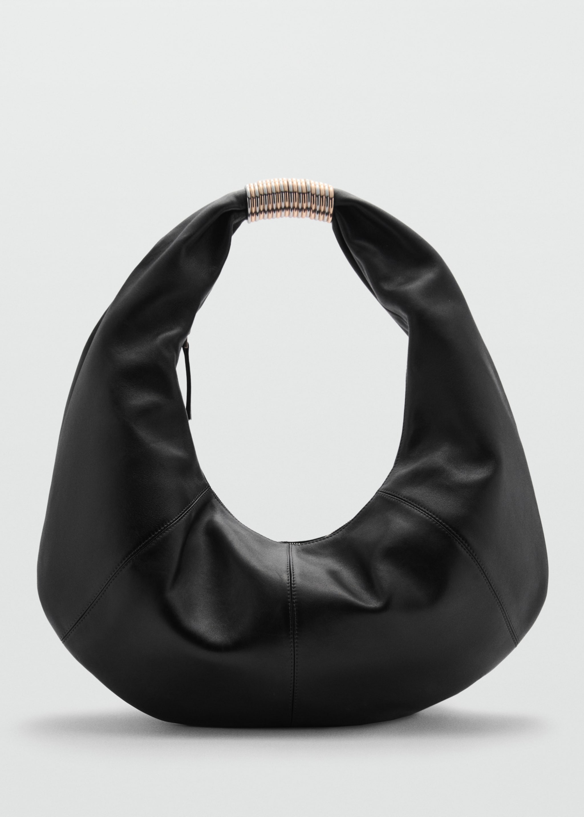 Leather bag with metallic detail - Article without model, Black. Ref: 77044795-00.