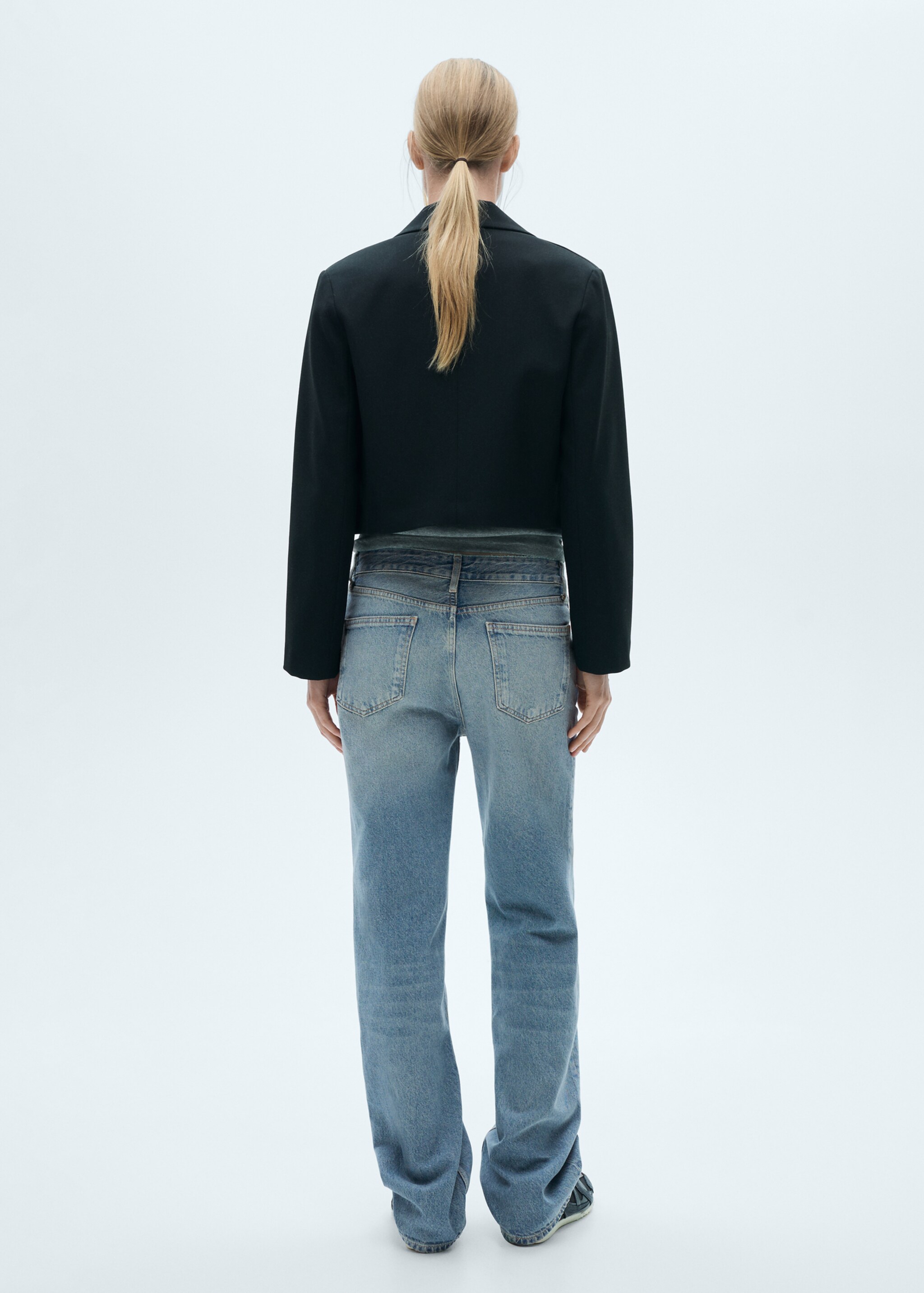 Straight low-waist jeans - Reverse of the article, Light Vintage Blue. Ref: 77044797-00.