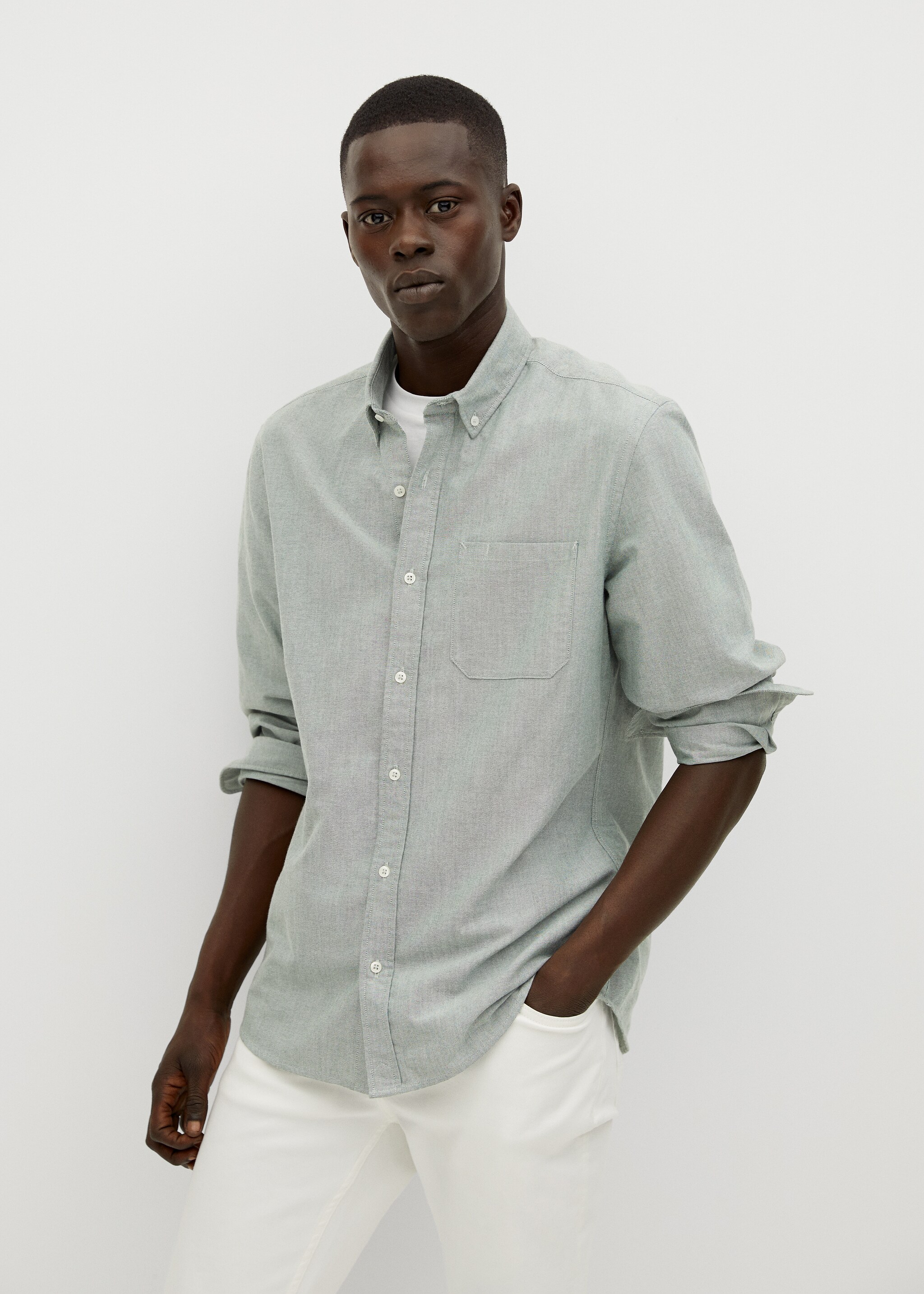 Camisa regular fit algodón - Plano medio