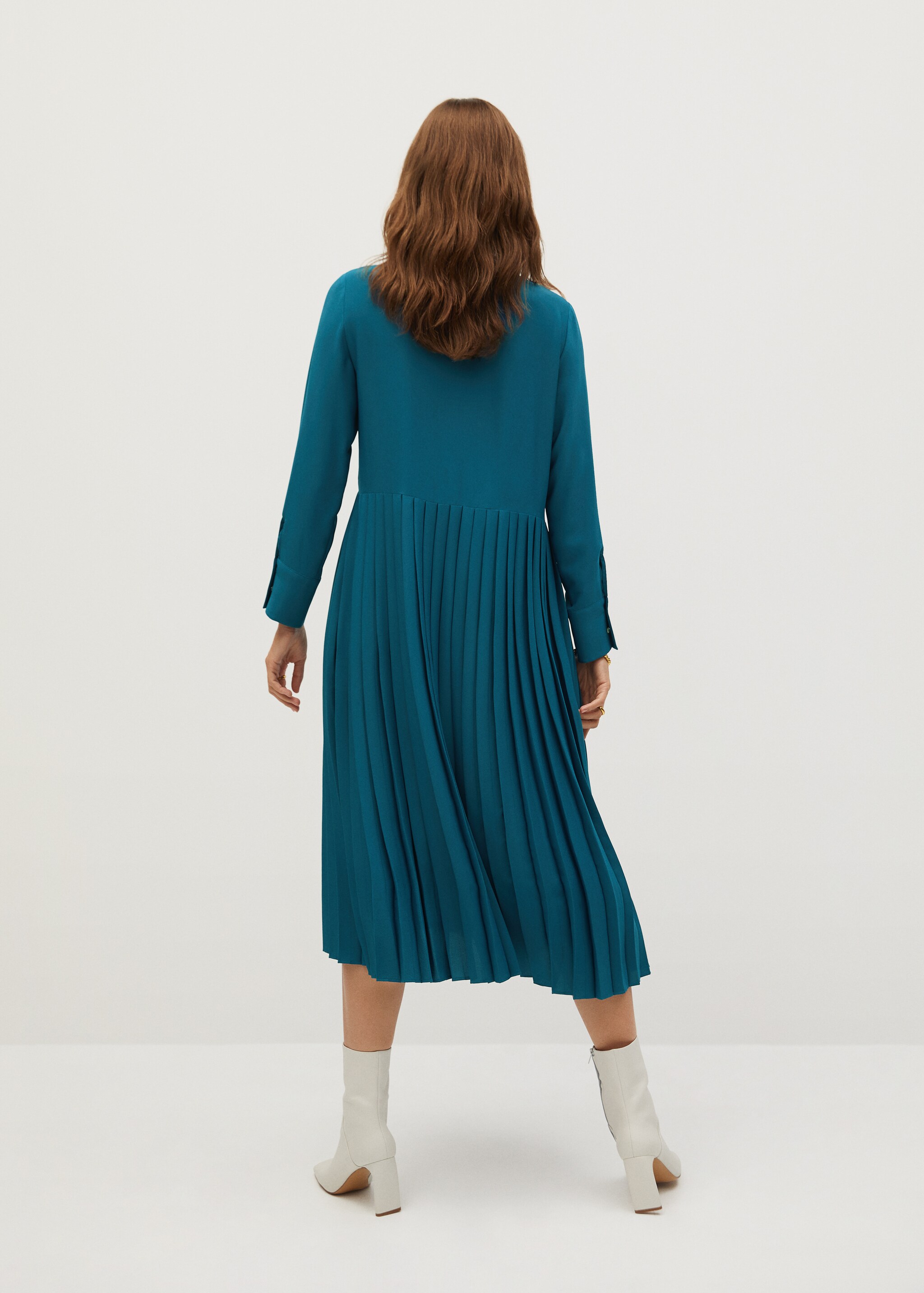 Vestido plisado poliéster reciclado - Reverso del artículo