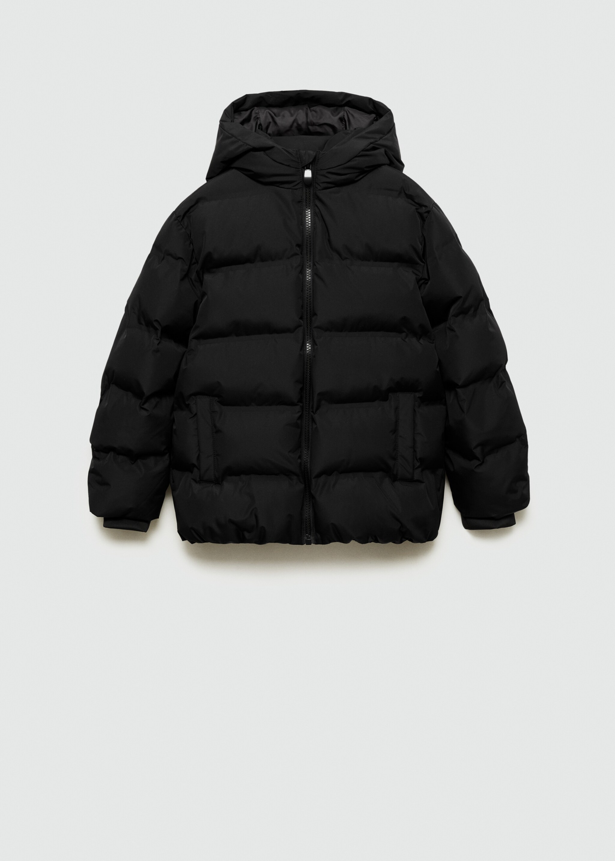 Anorak matelassé avec capuche - Article sans modèle, Noir. Ref: 77045147-00.
