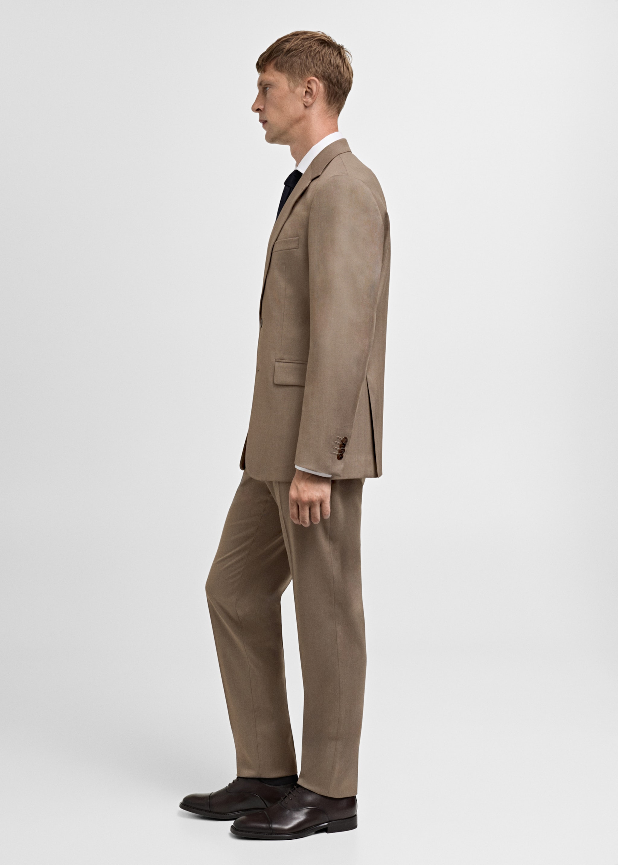 Pantaloni completo slim-fit tessuto comfort stretch - Dettaglio dell'articolo 2, Beige. Ref: 77045149-00.