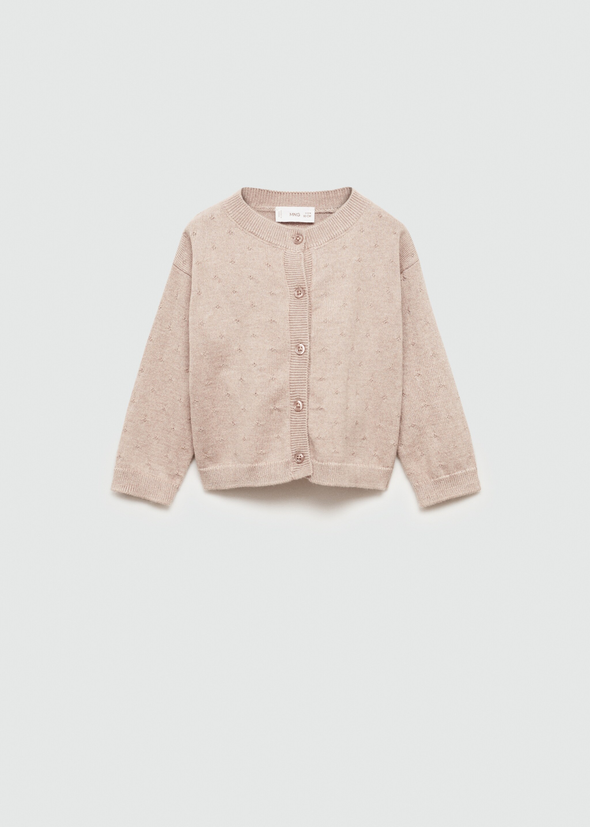 Button knit cardigan - Article without model, Sand. Ref: 77045152-00.