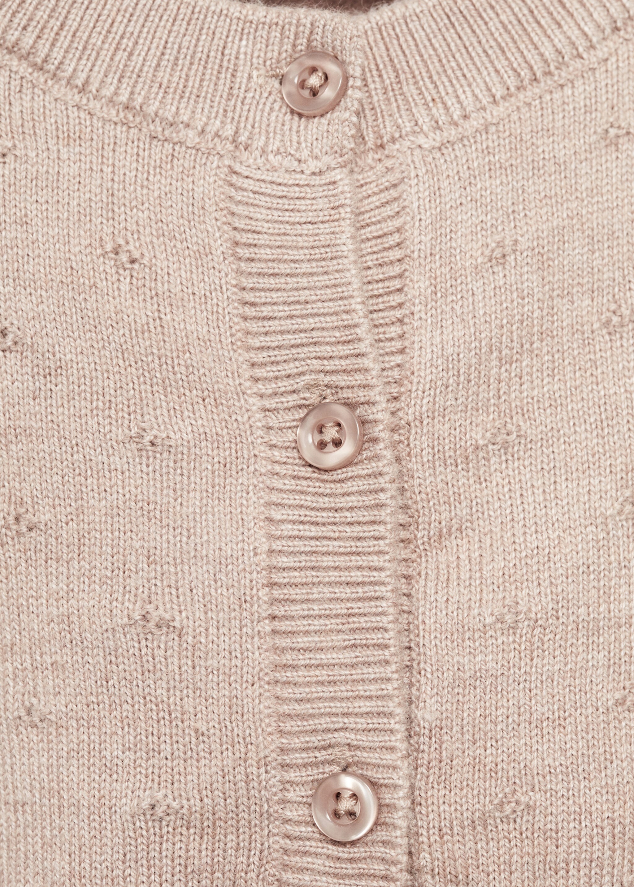 Button knit cardigan - Details of the article 8, Sand. Ref: 77045152-00.
