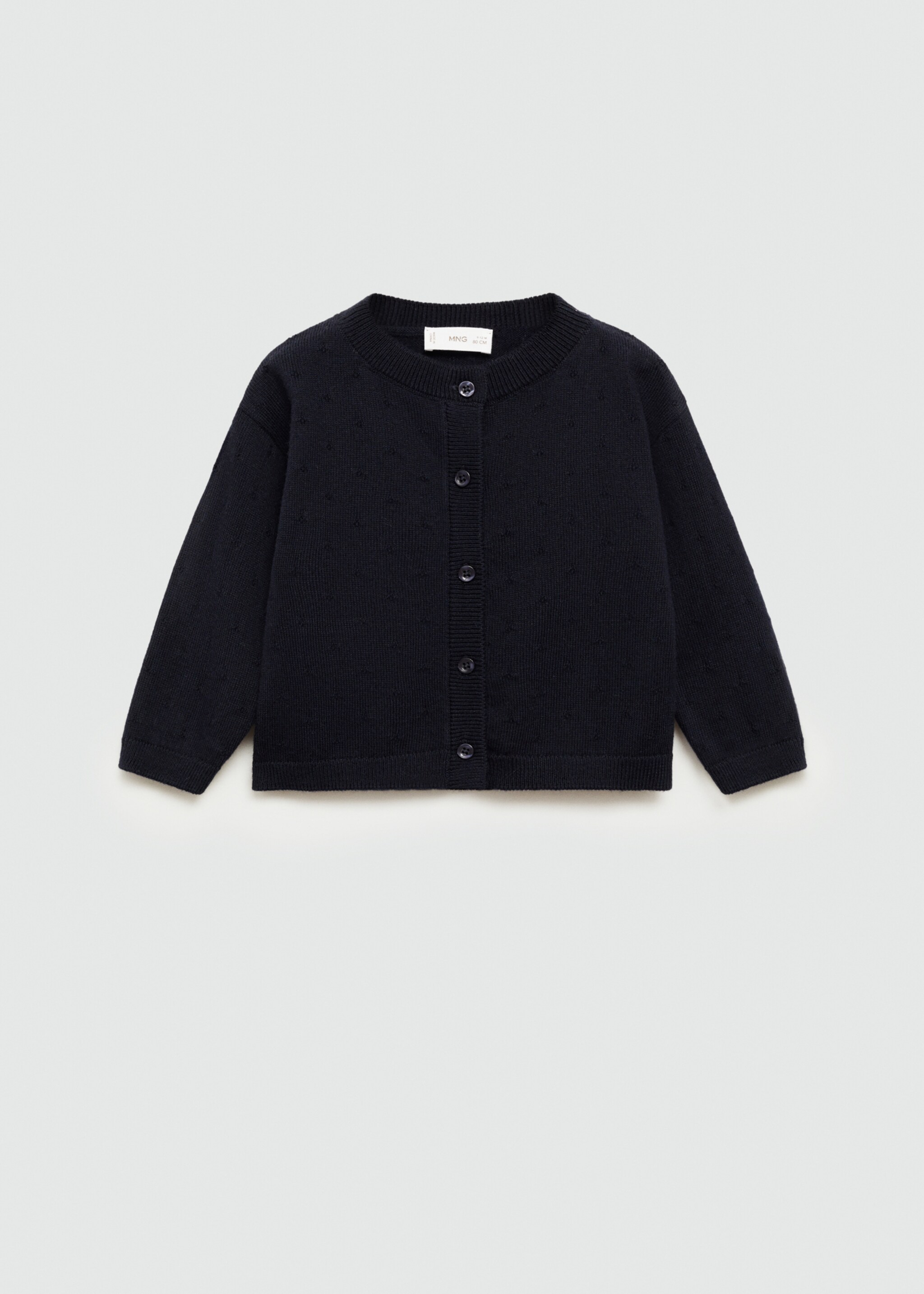 Button knit cardigan - Article without model, Dark Navy. Ref: 77045152-00.