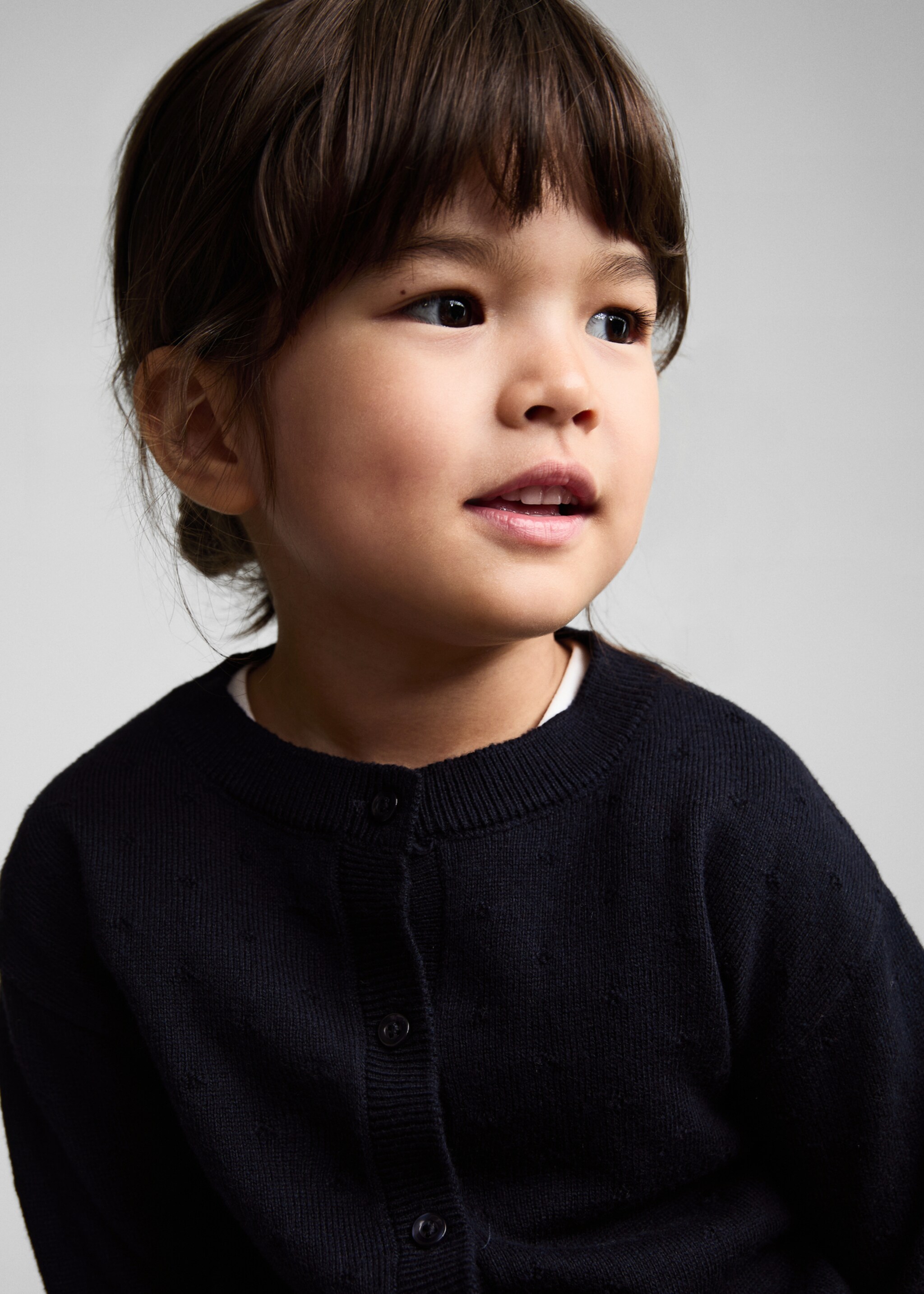 Button knit cardigan - Details of the article 1, Dark Navy. Ref: 77045152-00.