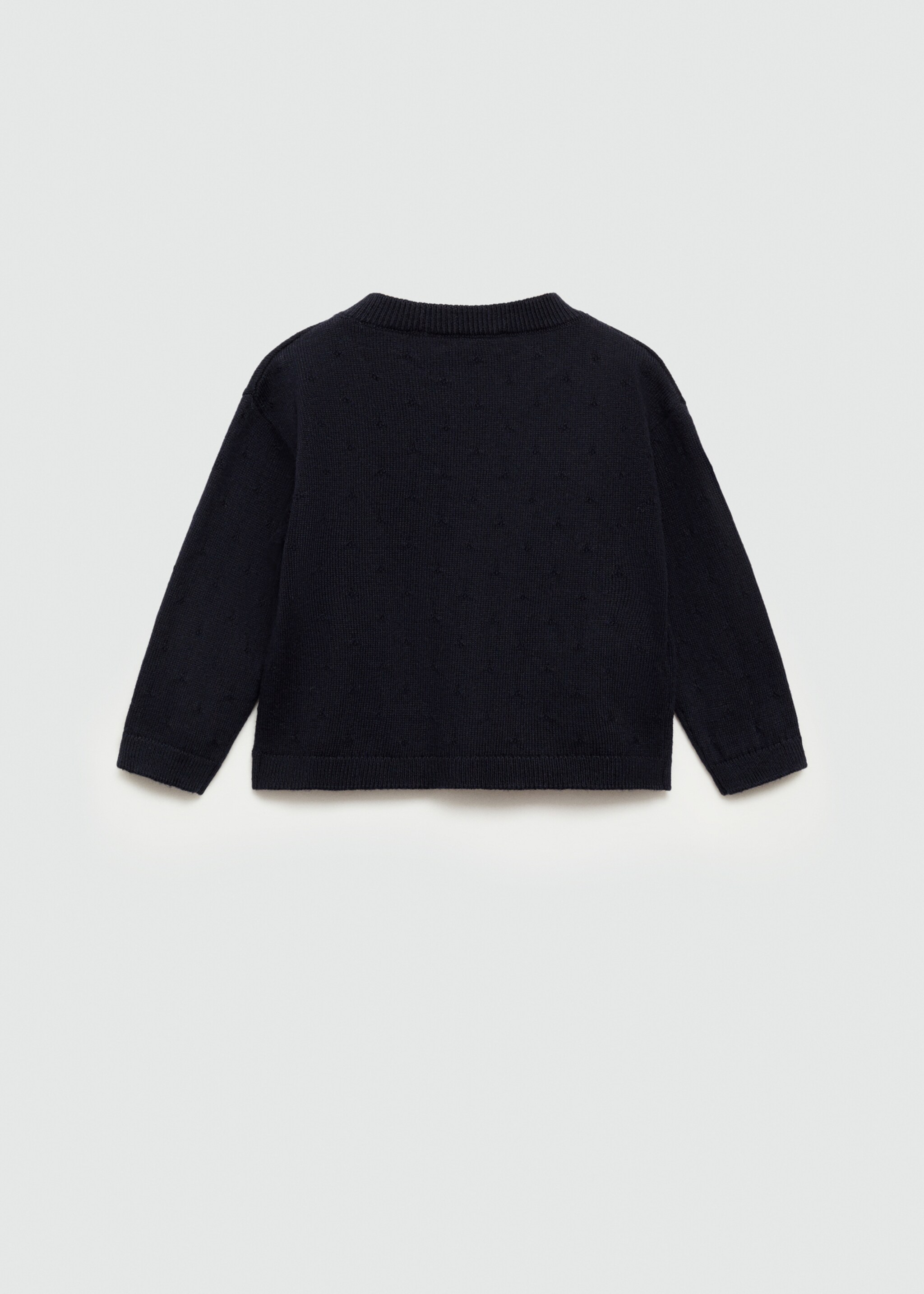 Button knit cardigan - Reverse of the article, Dark Navy. Ref: 77045152-00.