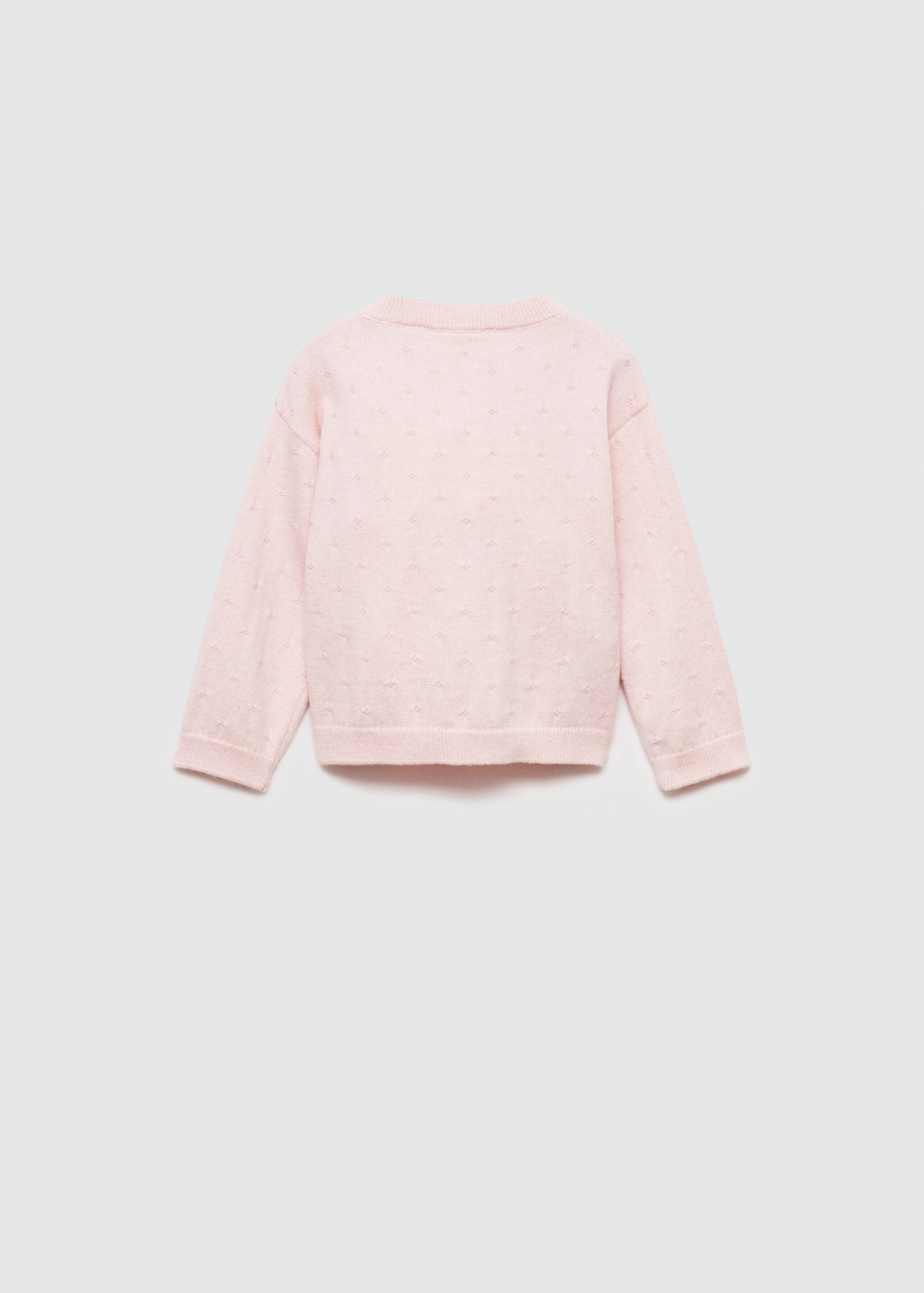 Button knit cardigan - Reverse of the article, Pastel Pink. Ref: 77045152-00.