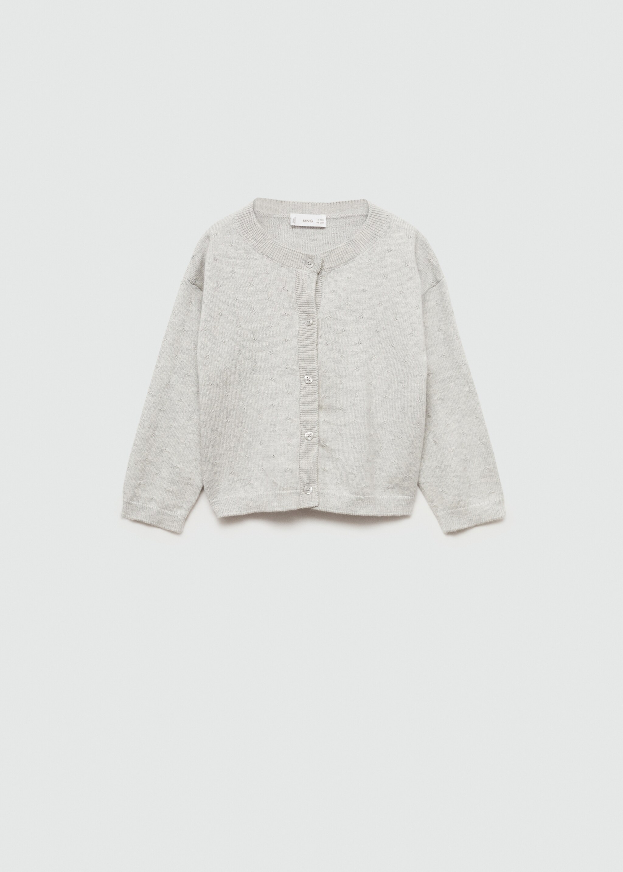 Button knit cardigan - Article without model, Light Heather Grey. Ref: 77045152-00.
