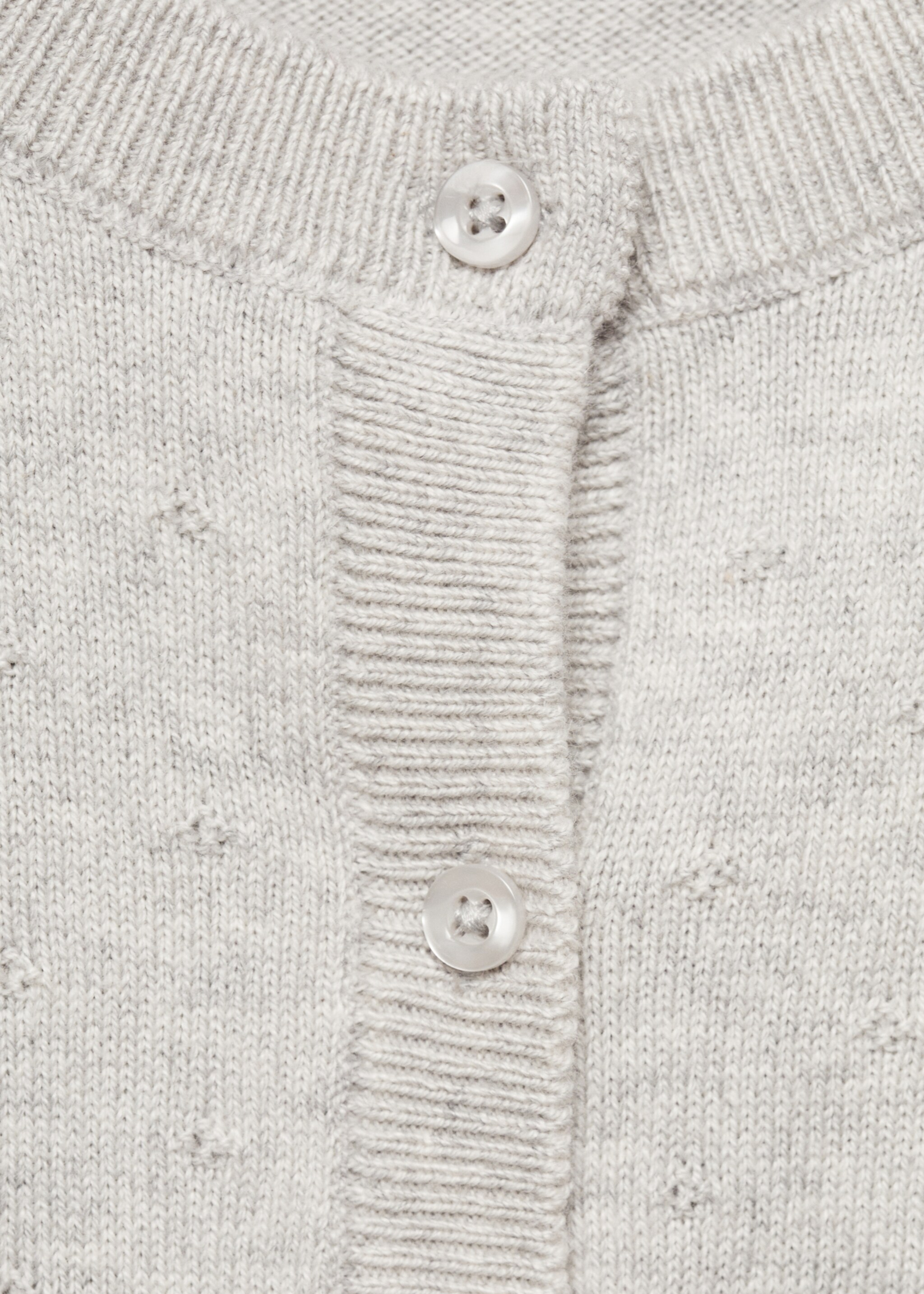 Button knit cardigan - Details of the article 8, Light Heather Grey. Ref: 77045152-00.