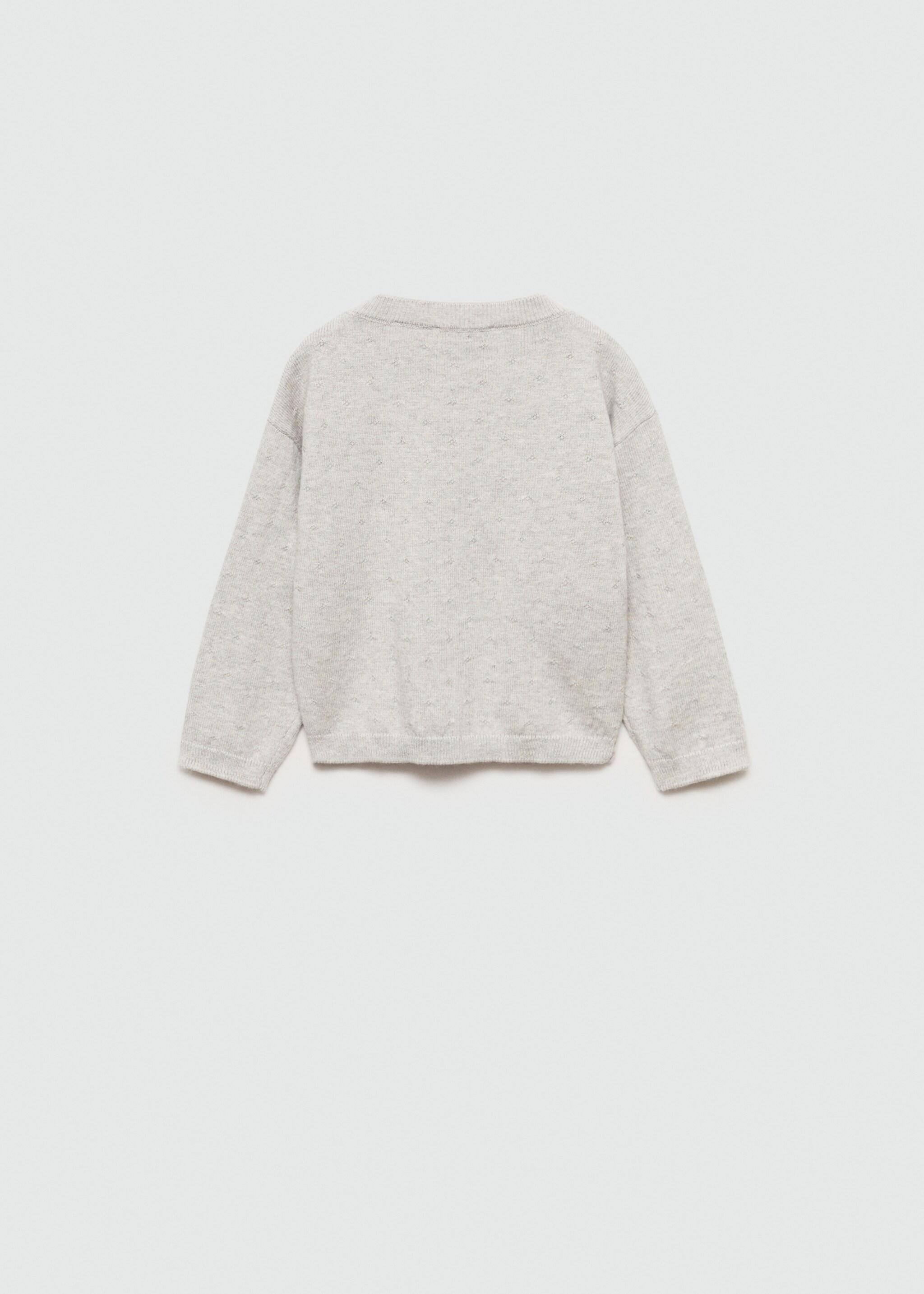 Button knit cardigan - Reverse of the article, Light Heather Grey. Ref: 77045152-00.